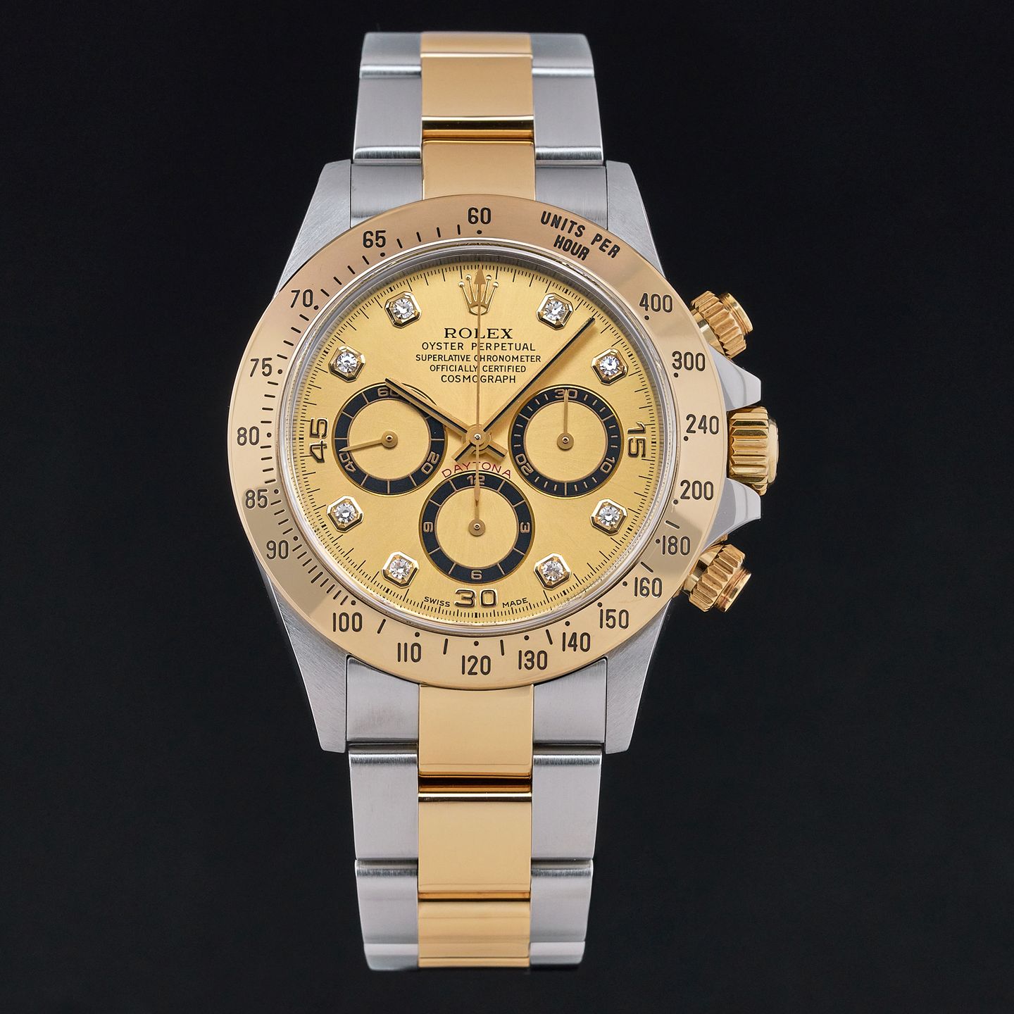 Rolex Daytona 16523 (1999) - Champagne wijzerplaat 40mm Goud/Staal (3/8)