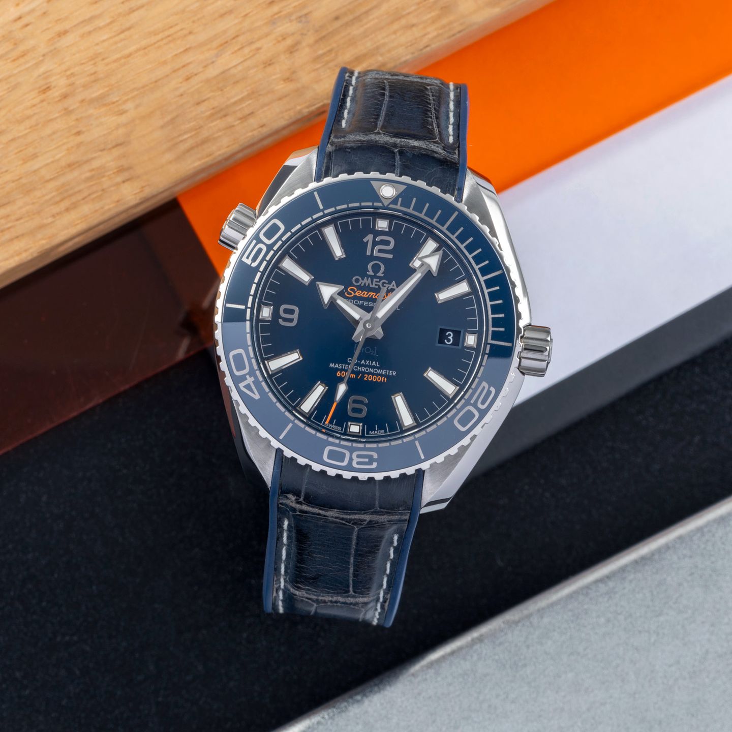 Omega Seamaster Planet Ocean 215.33.40.20.03.001 (Unknown (random serial)) - Blue dial 40 mm Steel case (1/8)