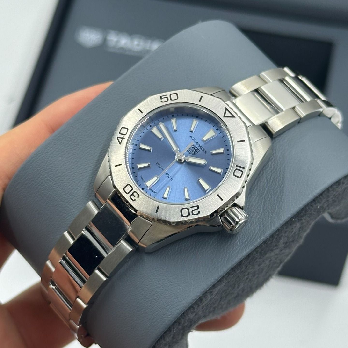 TAG Heuer Aquaracer Lady WBP1415.BA0622 (2023) - Blauw wijzerplaat 30mm Staal (8/8)