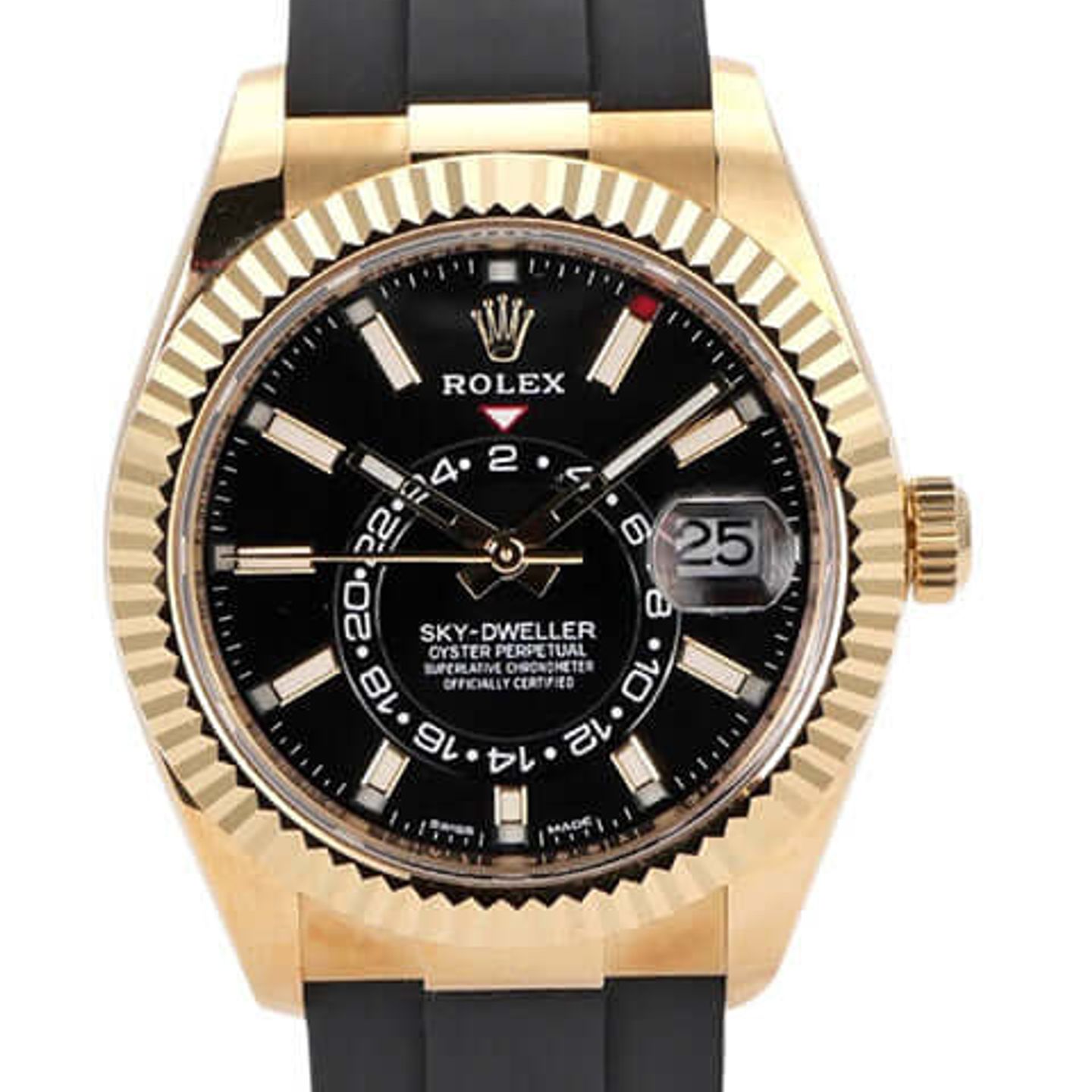 Rolex Sky-Dweller 326238 (2021) - Black dial 42 mm Yellow Gold case (1/8)