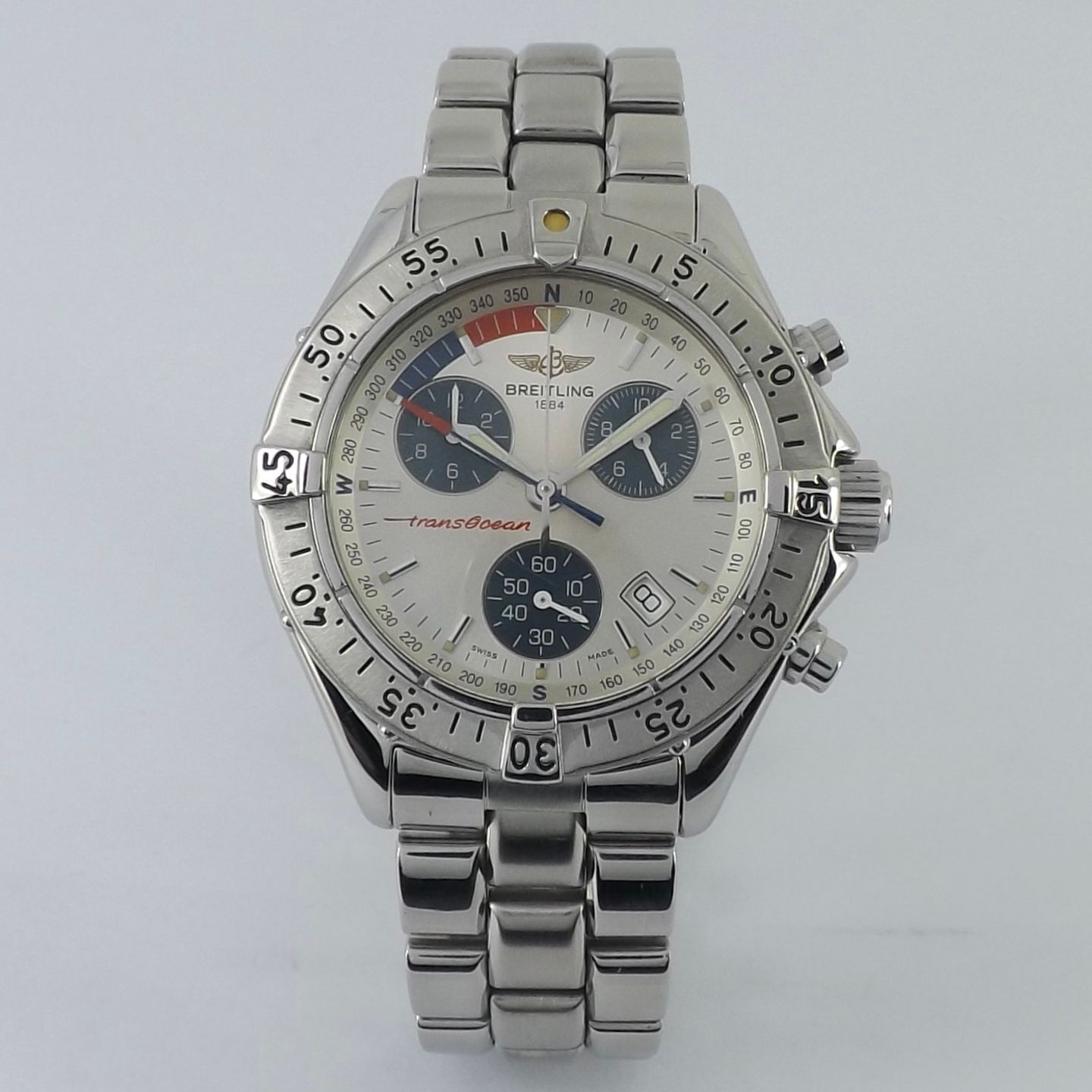 Breitling Transocean Chronograph A53040.1 (1998) - Zilver wijzerplaat 42mm Staal (1/8)