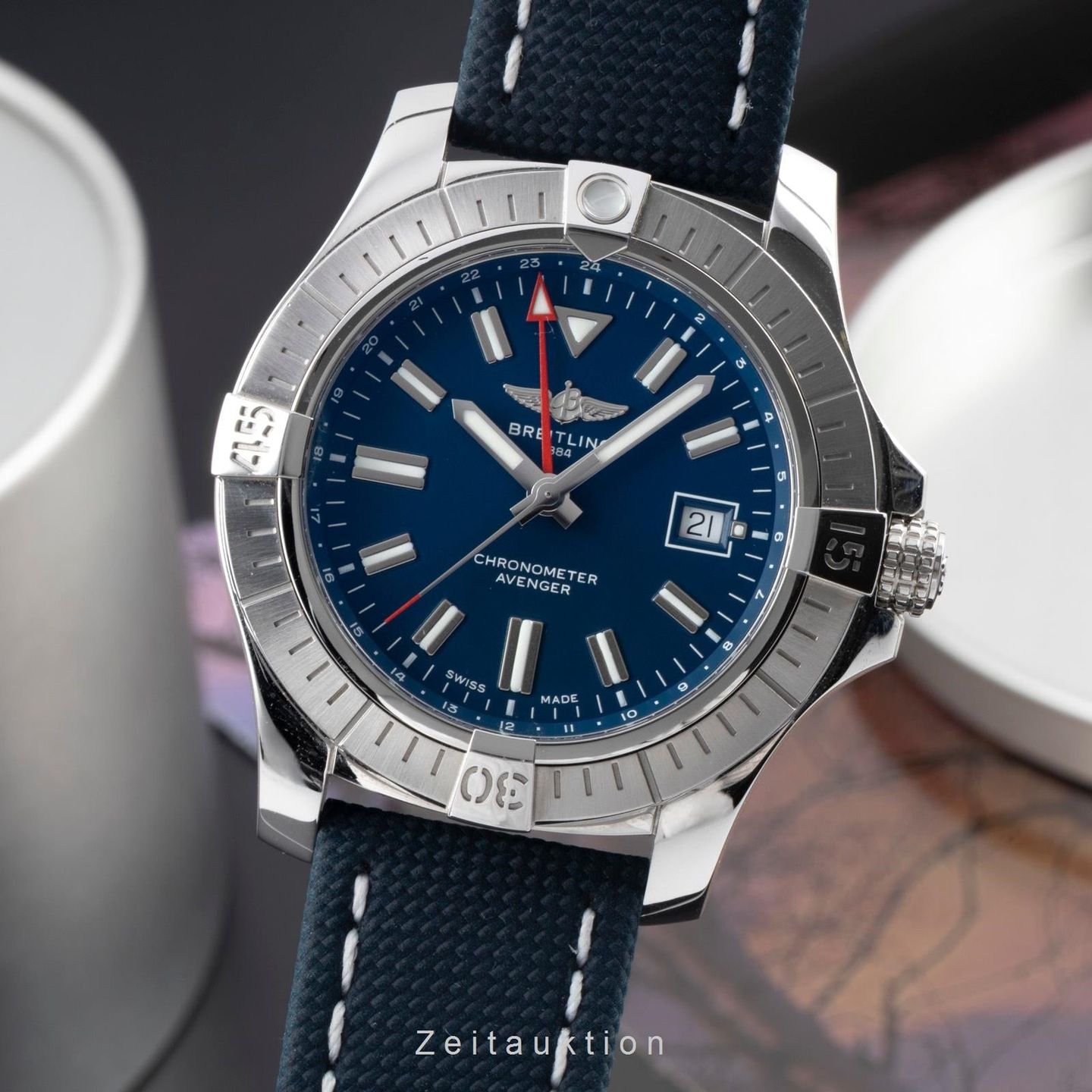 Breitling Avenger A32395101C1X1 (Unknown (random serial)) - Blue dial 43 mm Steel case (1/8)
