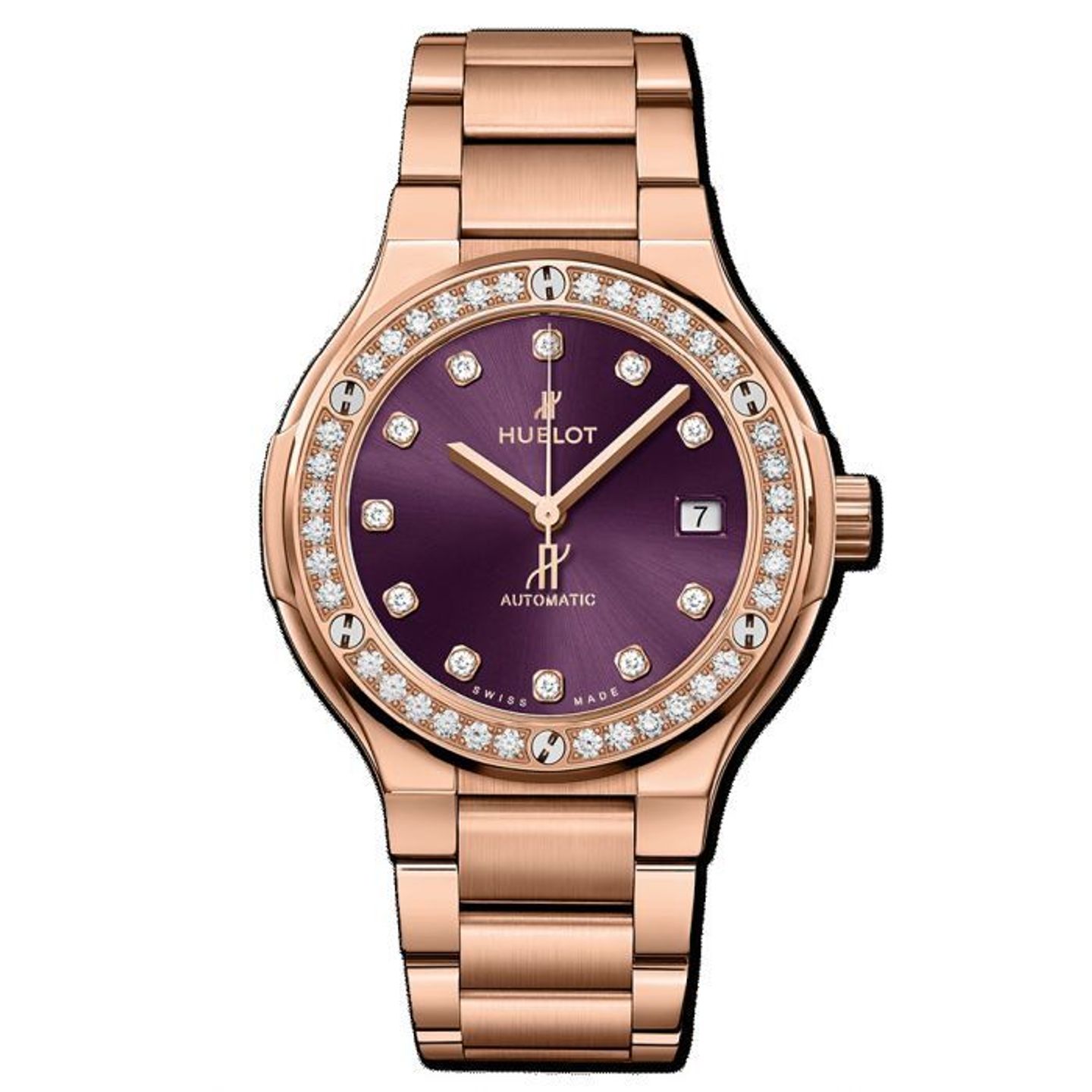 Hublot Classic Fusion 45, 42, 38, 33 mm 568.OX.898V.OX.1204 (2022) - Purple dial 38 mm Rose Gold case (1/1)