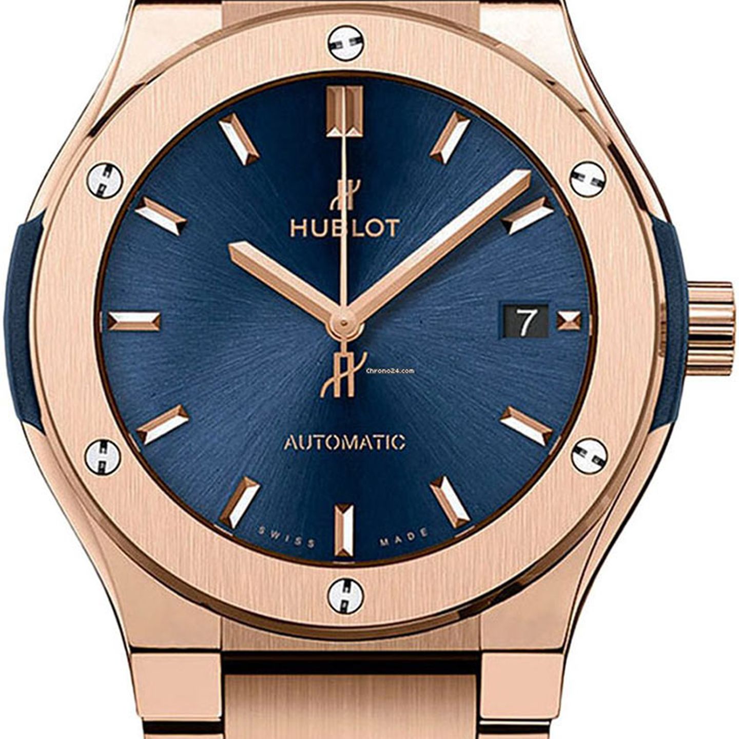 Hublot Classic Fusion 568.OX.7180.OX (2022) - Blauw wijzerplaat 38mm Roségoud (1/1)