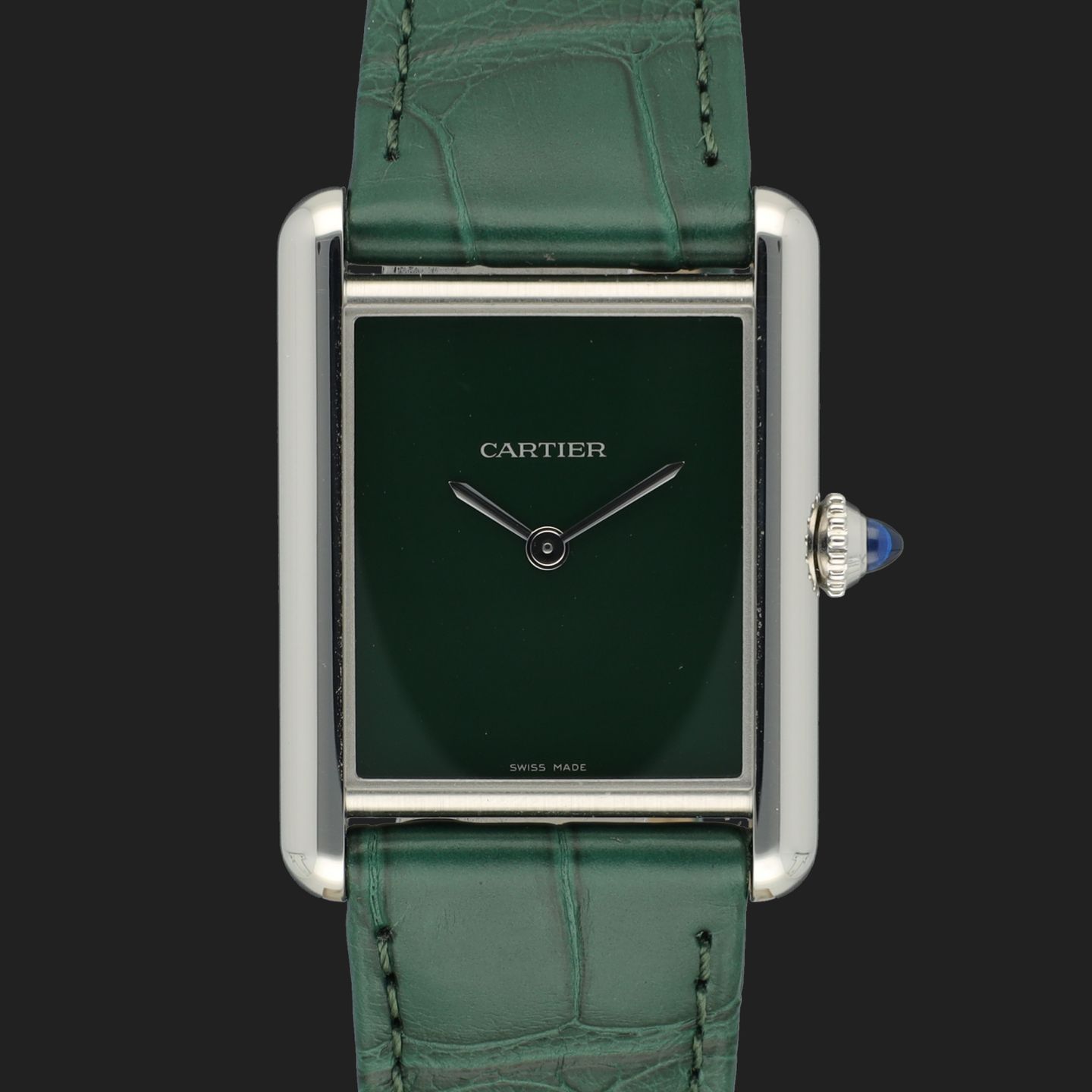 Cartier Tank WSTA0115 (2025) - Groen wijzerplaat 26mm Staal (3/8)