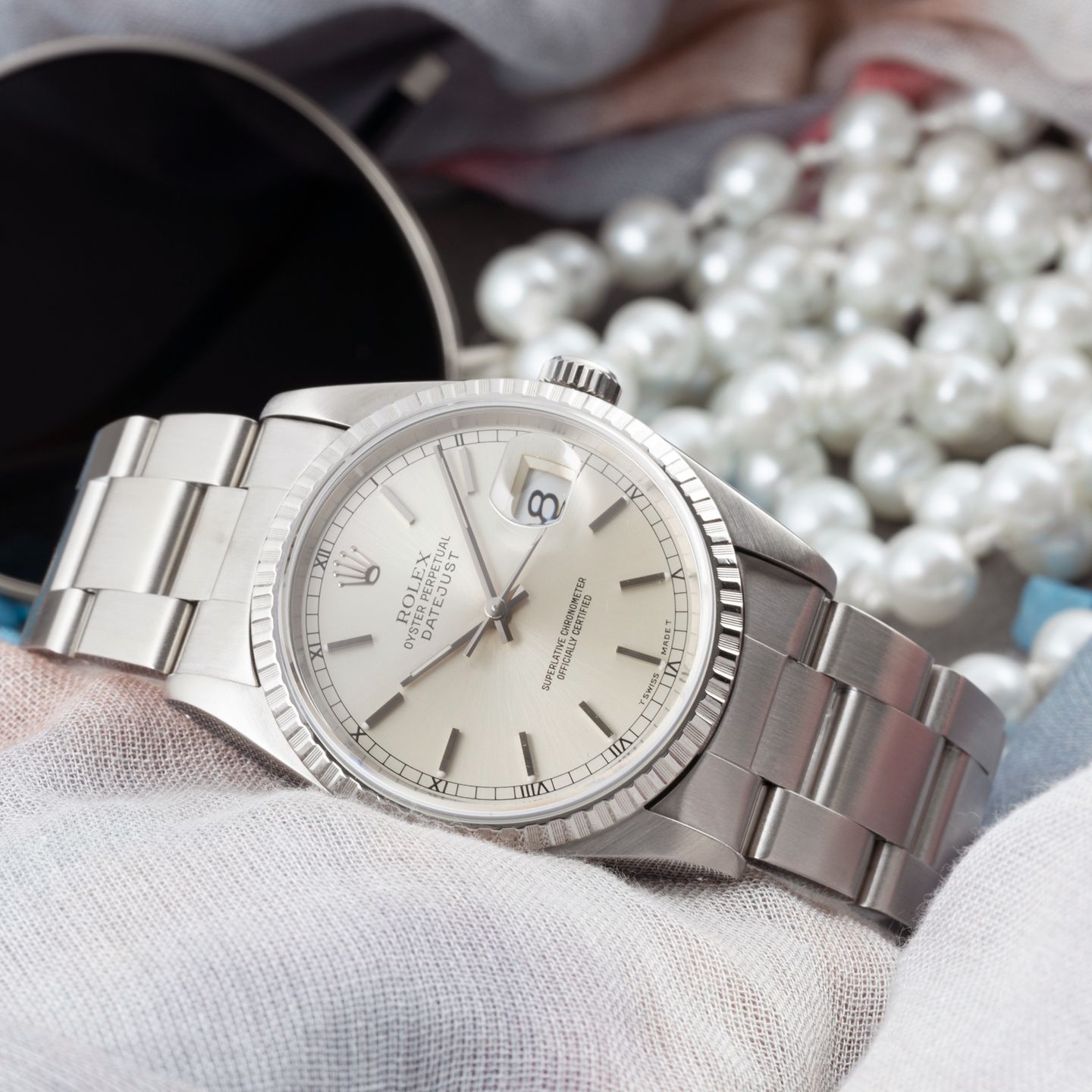 Rolex Datejust 36 16220 (1992) - Zilver wijzerplaat 36mm Staal (2/8)