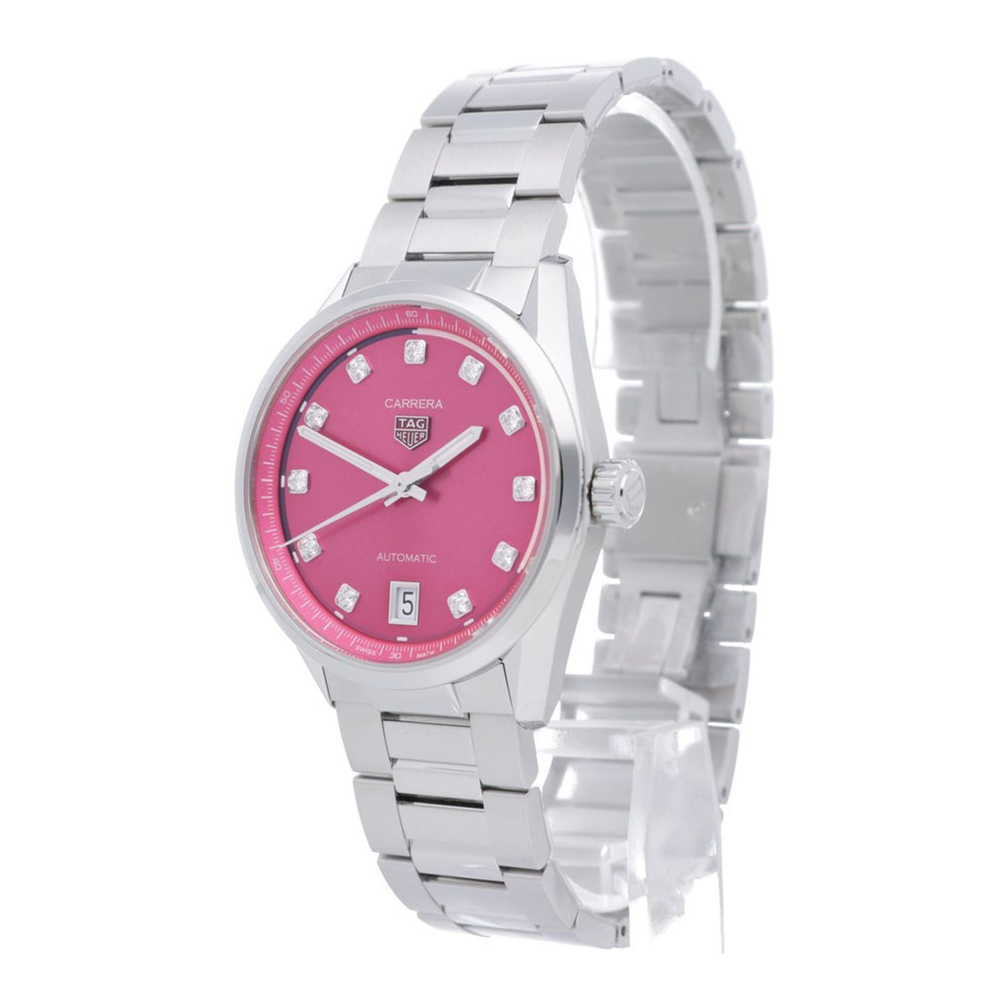 TAG Heuer Carrera Lady WBN2318.BA0001 (2026) - Roze wijzerplaat 36mm Staal (2/7)