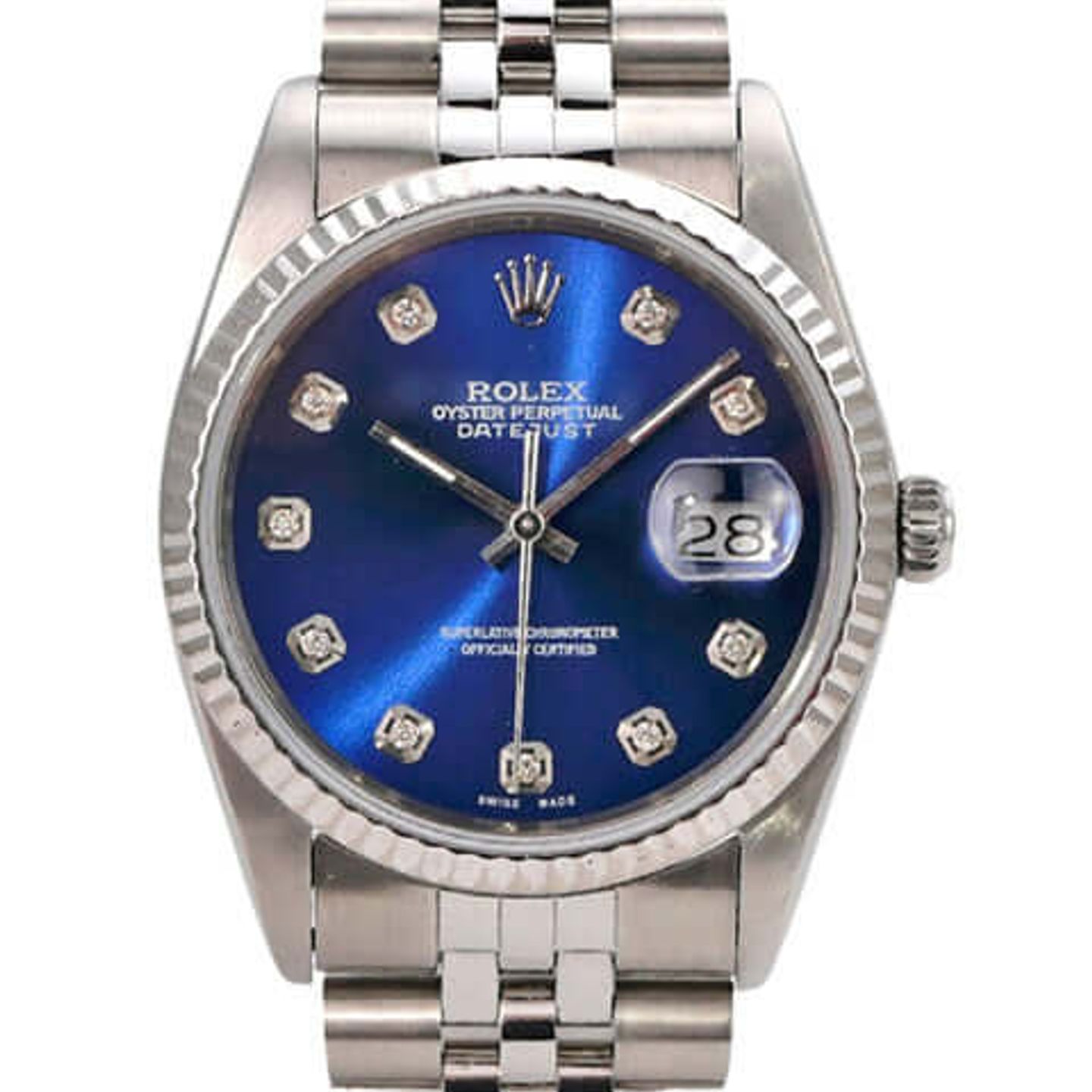 Rolex Datejust 36 16234 (1991) - Blauw wijzerplaat 36mm Staal (1/8)