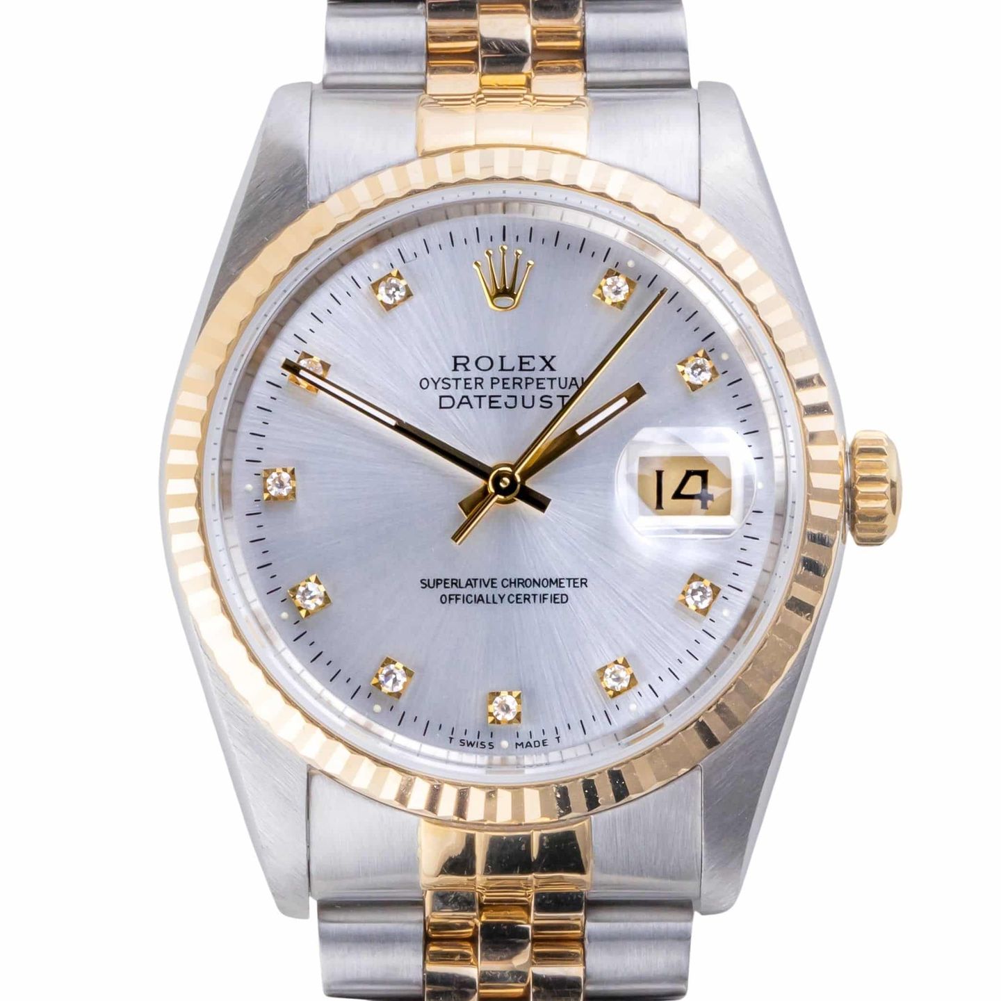 Rolex Datejust 36 16233 (1988) - Silver dial 36 mm Gold/Steel case (3/8)