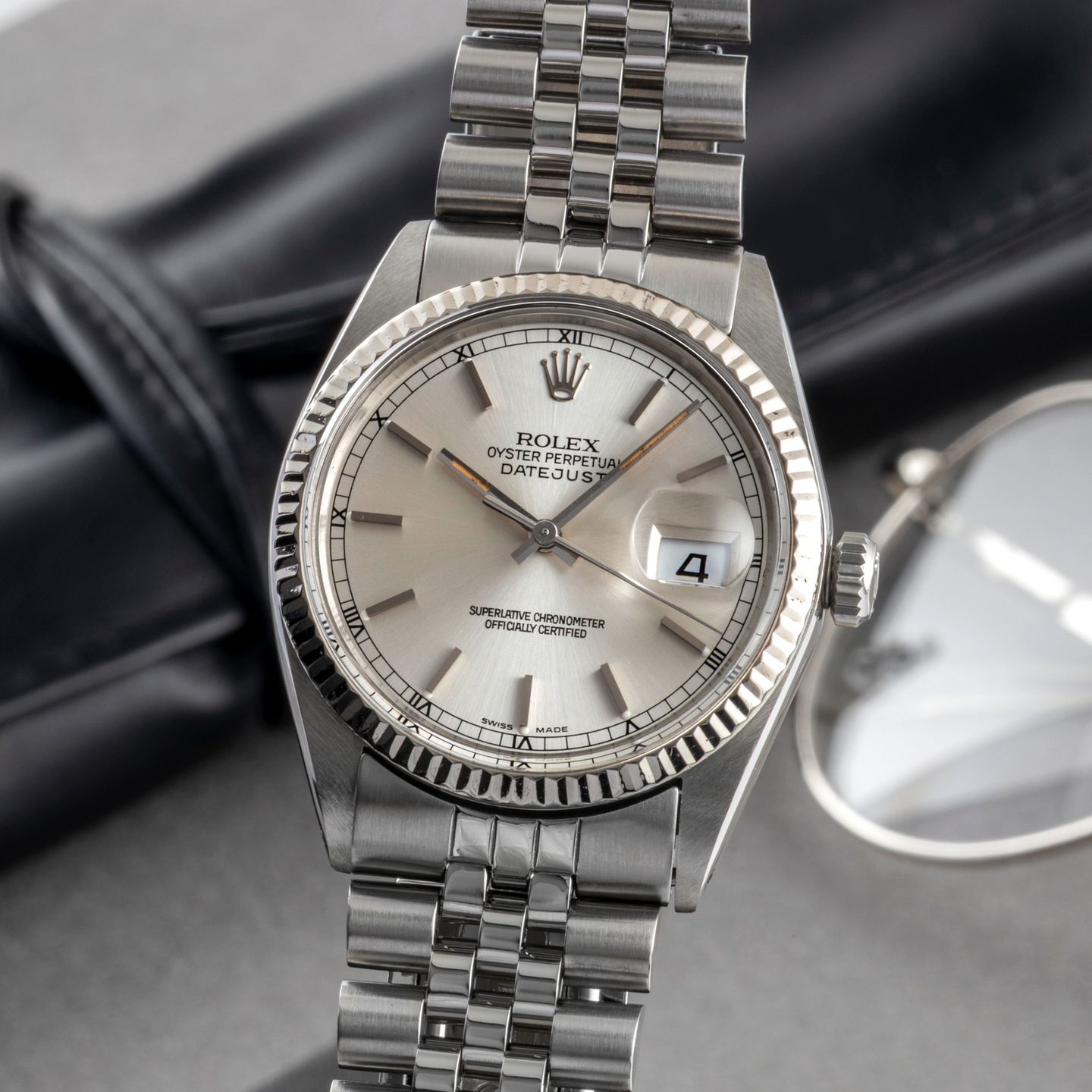 Rolex Datejust 36 16014 (1984) - Zilver wijzerplaat 36mm Staal (3/8)