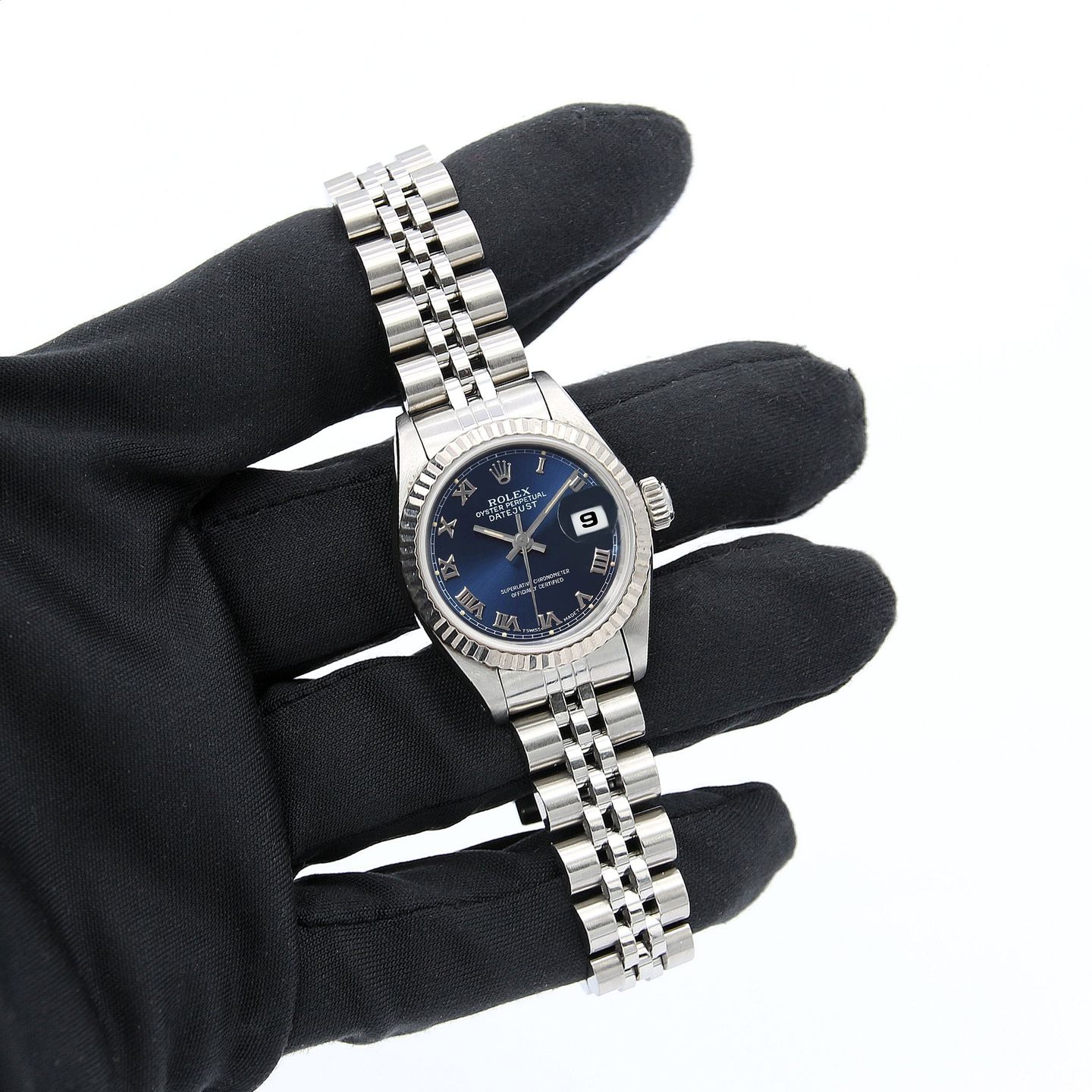 Rolex Lady-Datejust 69174 (Onbekend (willekeurig serienummer)) - Blauw wijzerplaat 26mm Staal (3/8)