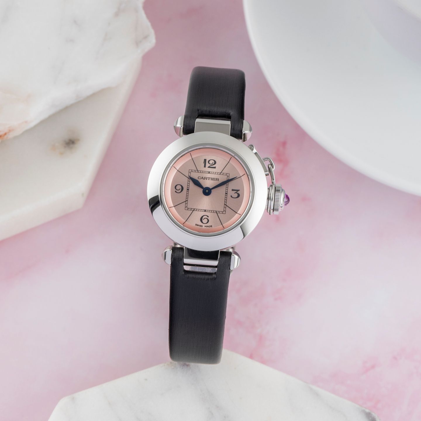 Cartier Pasha W3140026 (2018) - Pink dial 27 mm Steel case (1/8)