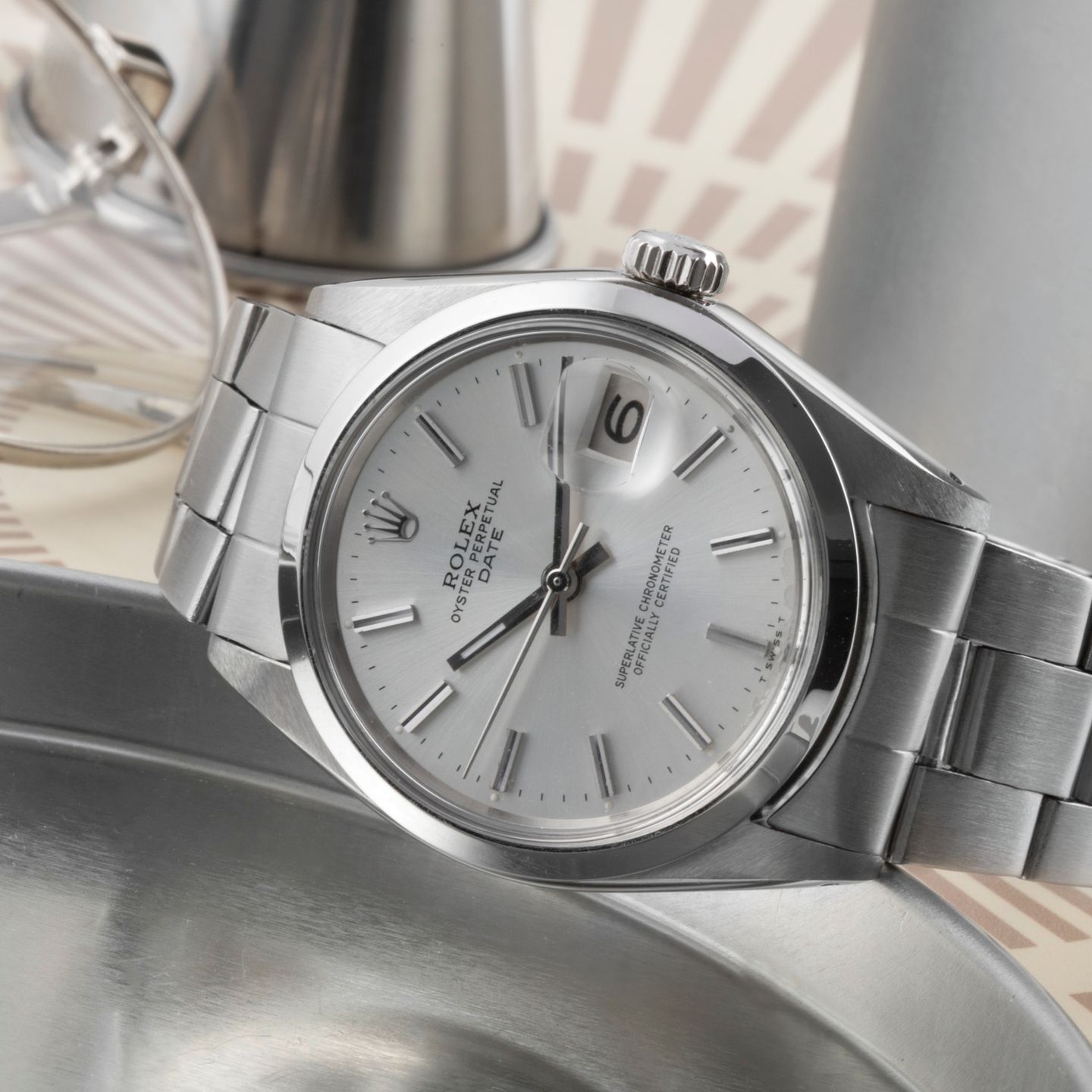 Rolex Oyster Perpetual Date 1500 (1969) - Silver dial 34 mm Steel case (2/8)