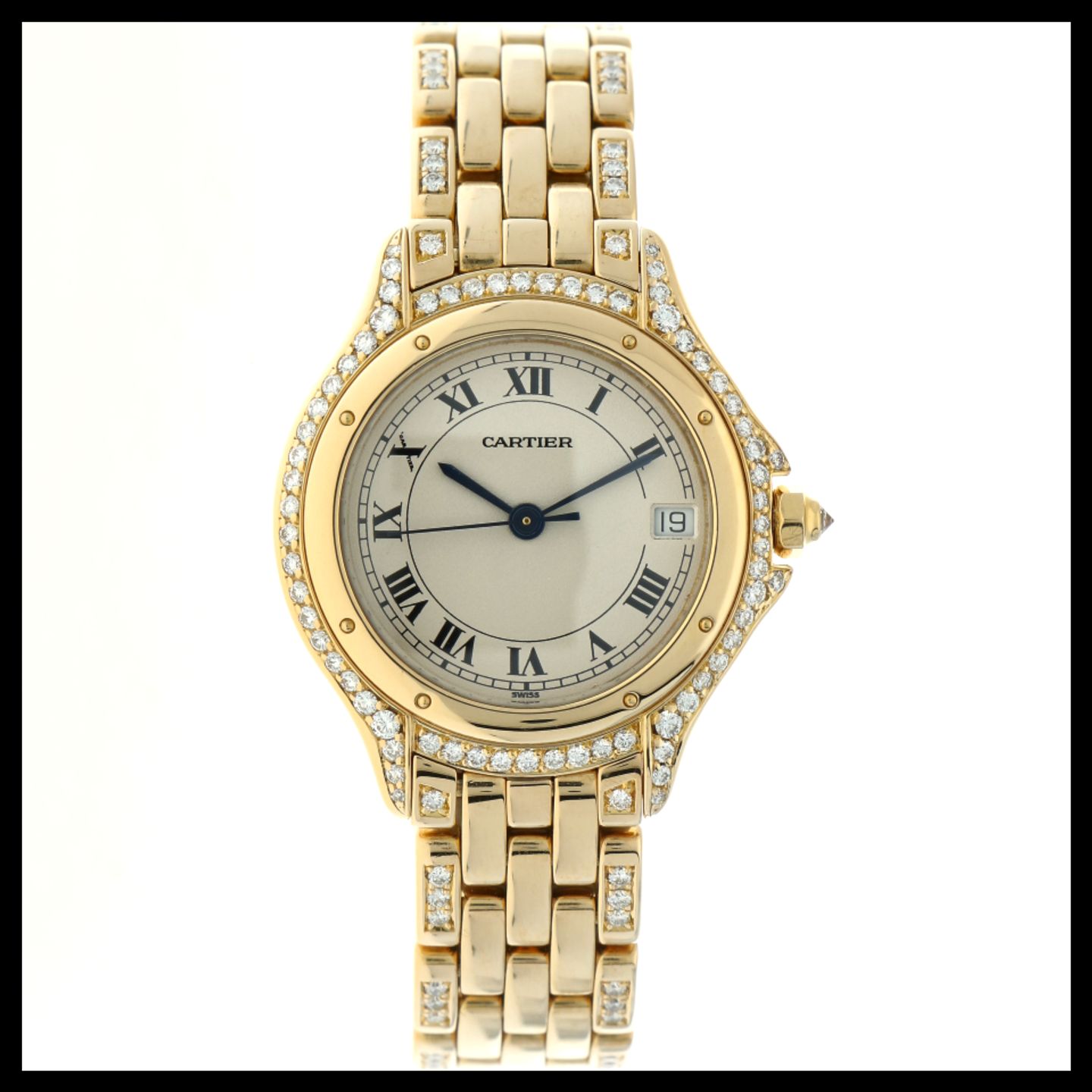 Cartier Cougar 887907 (2005) - White dial 26 mm Yellow Gold case (1/6)
