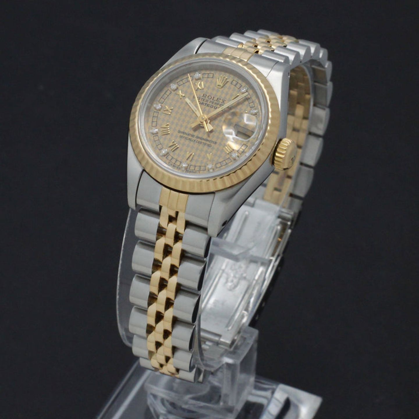 Rolex Lady-Datejust 69173 (1989) - Gold dial 26 mm Gold/Steel case (2/7)