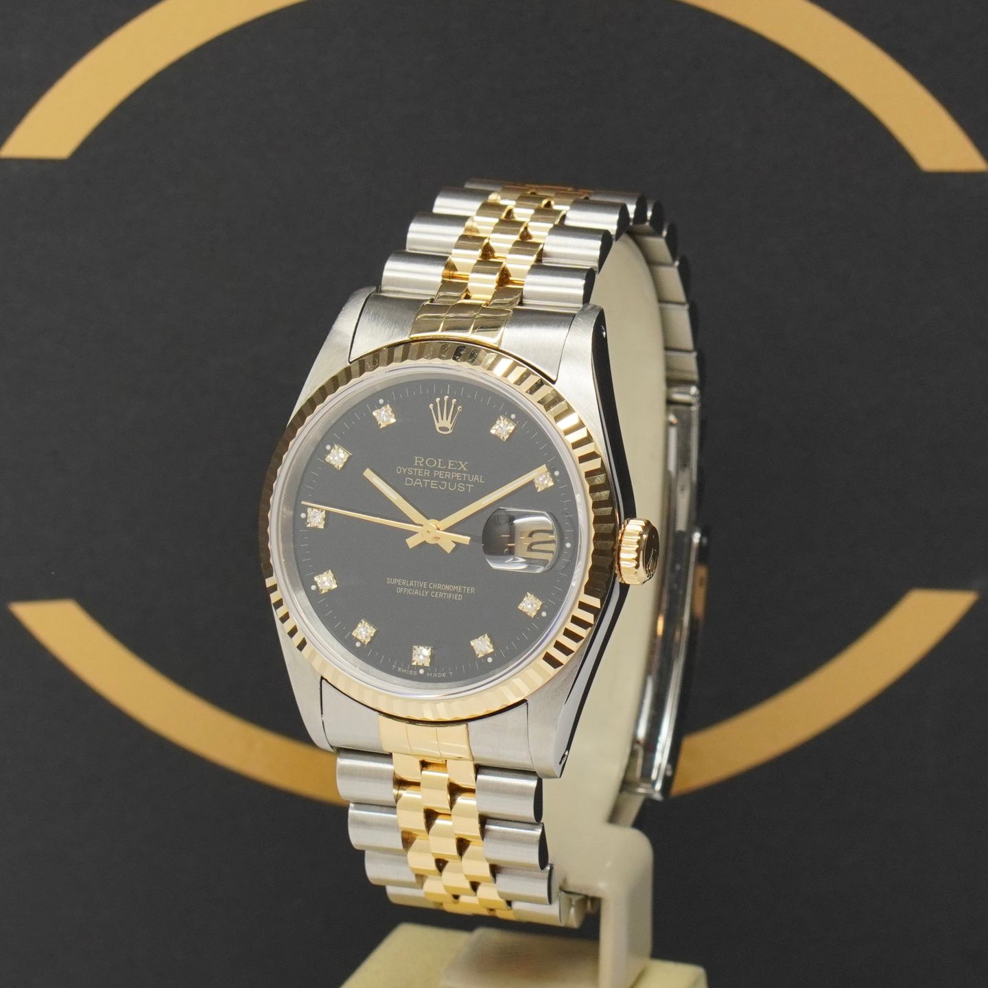 Rolex Datejust 36 16233 (1992) - Black dial 36 mm Gold/Steel case (3/7)