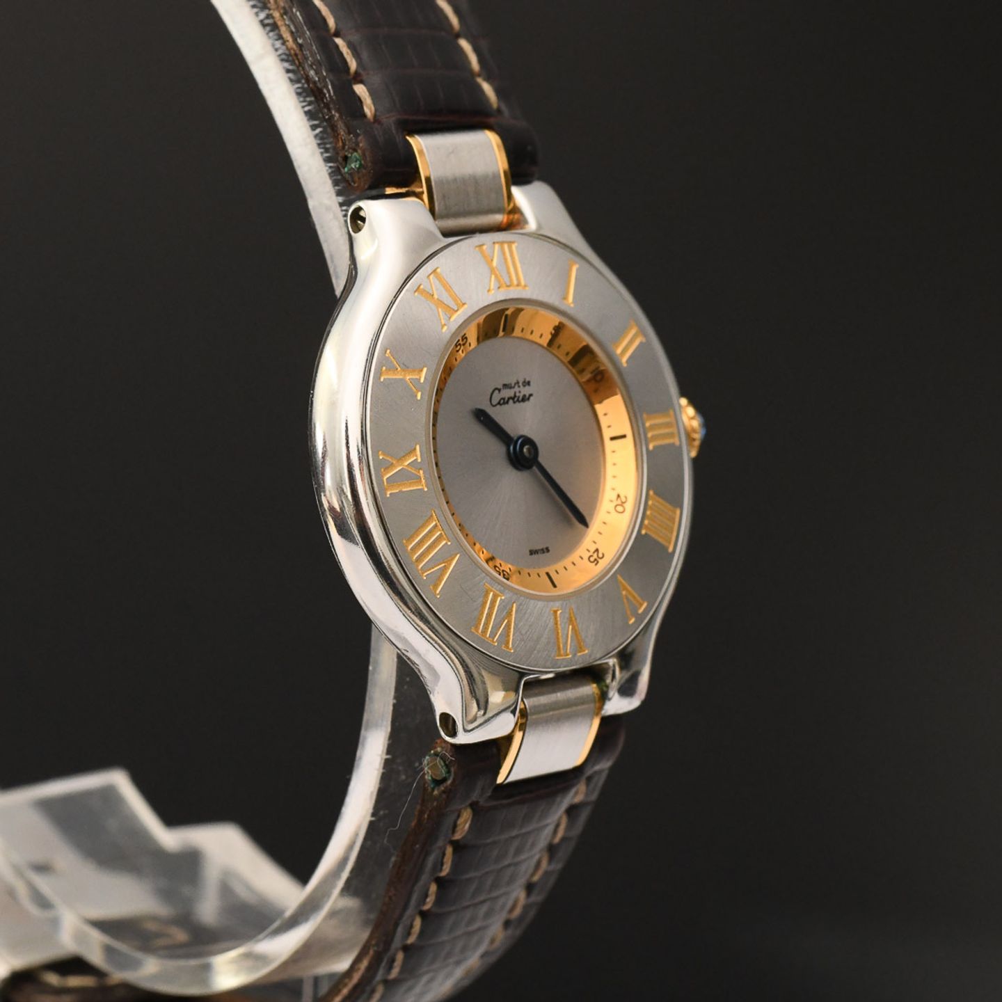 Cartier 21 Must de Cartier 1340 (2000) - Silver dial 28 mm Gold/Steel case (3/8)