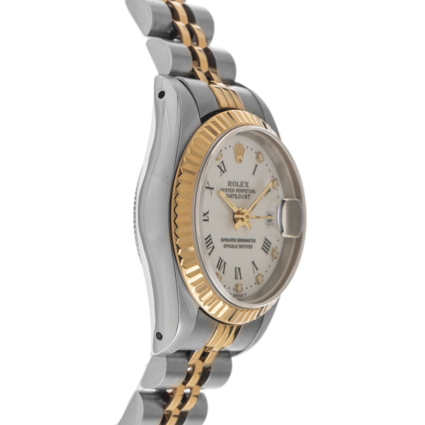 Rolex Lady-Datejust 69173 (1987) - White dial 26 mm Gold/Steel case (5/8)