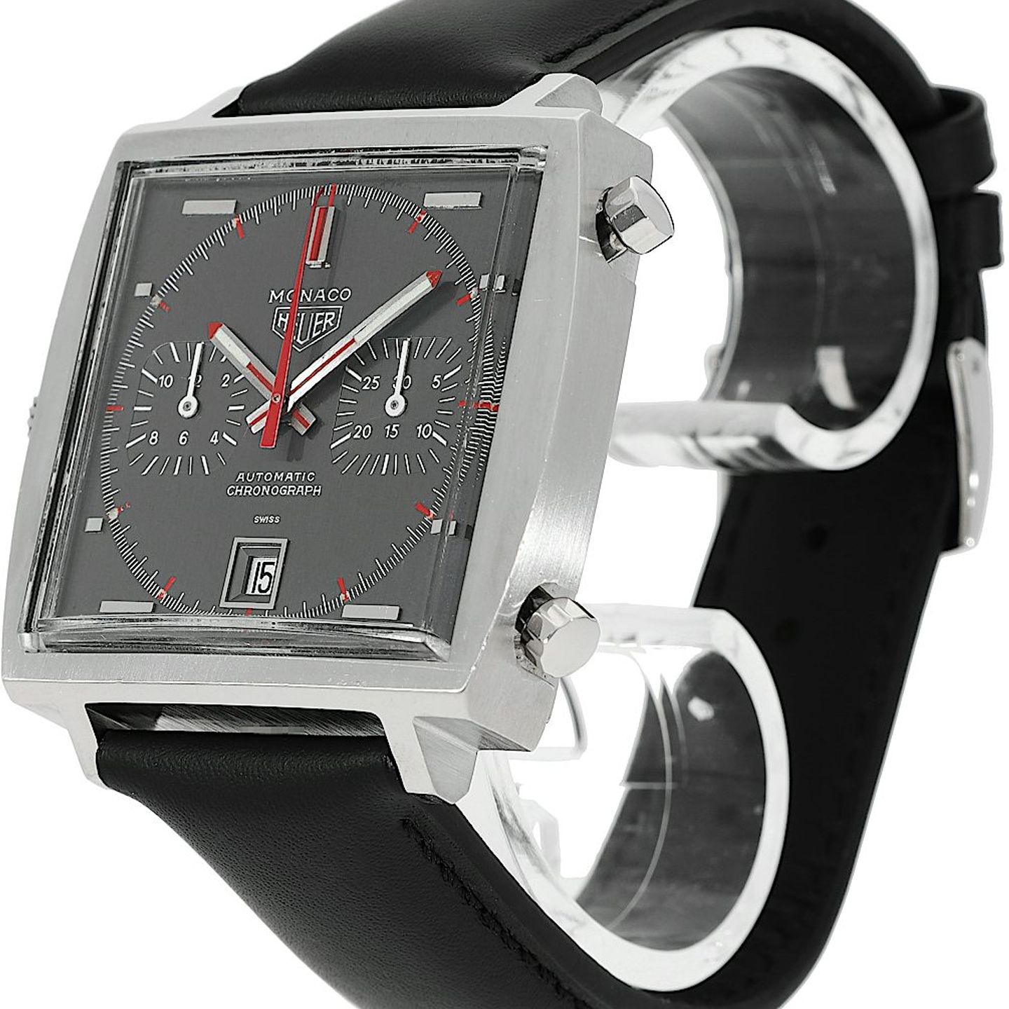 TAG Heuer Monaco 1133G (1969) - Grey dial 39 mm Steel case (3/5)