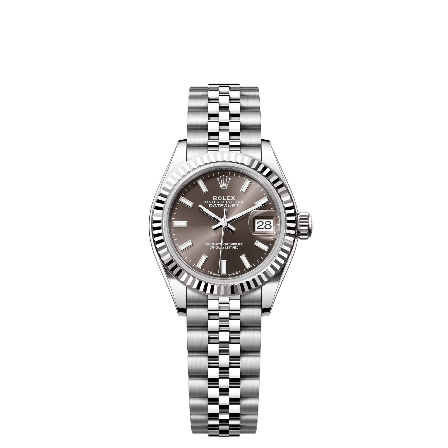 Rolex Lady-Datejust 279174 (2024) - Grey dial 28 mm Steel case (1/8)