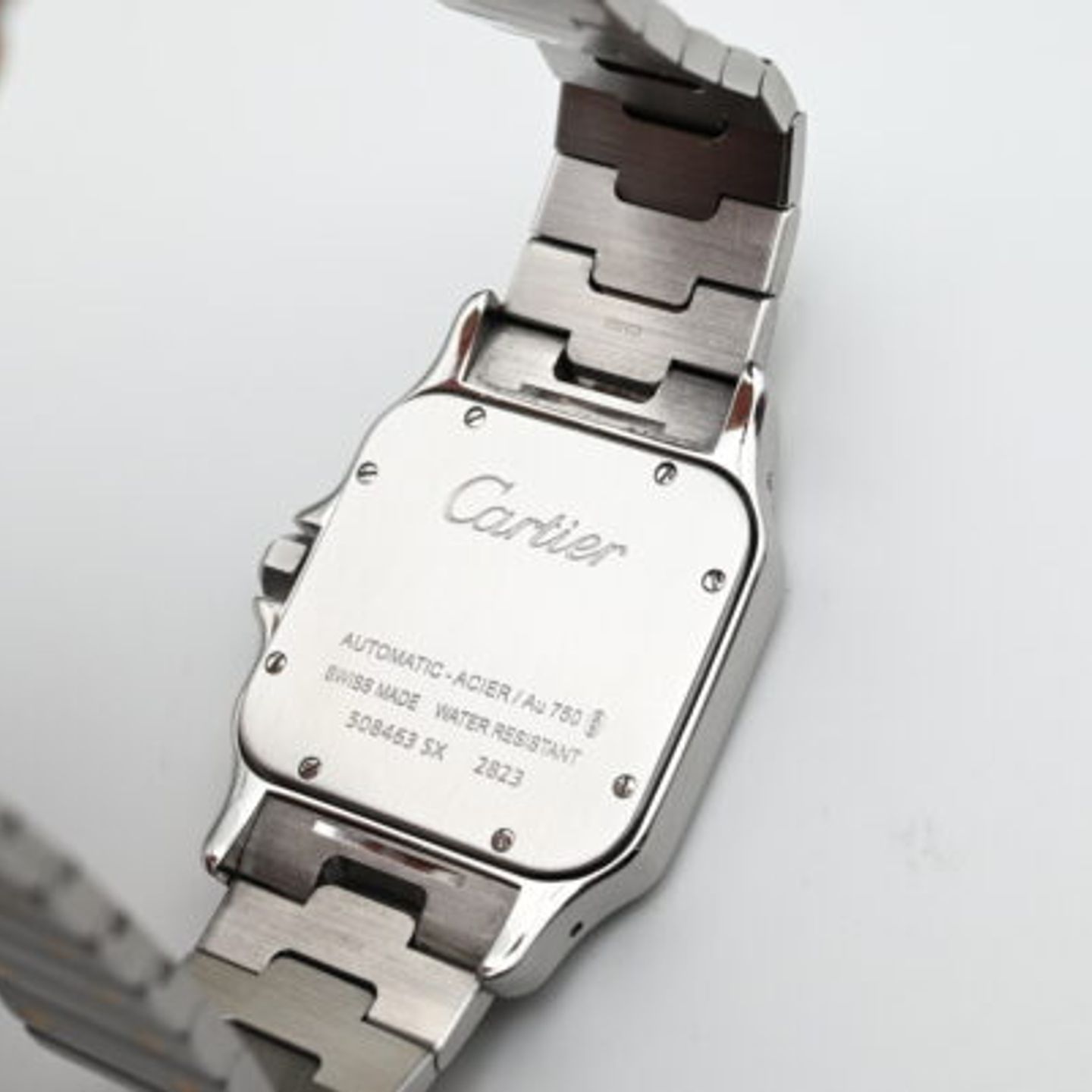 Cartier Santos Galbée 2823 (Unknown (random serial)) - White dial 32 mm Gold/Steel case (6/6)