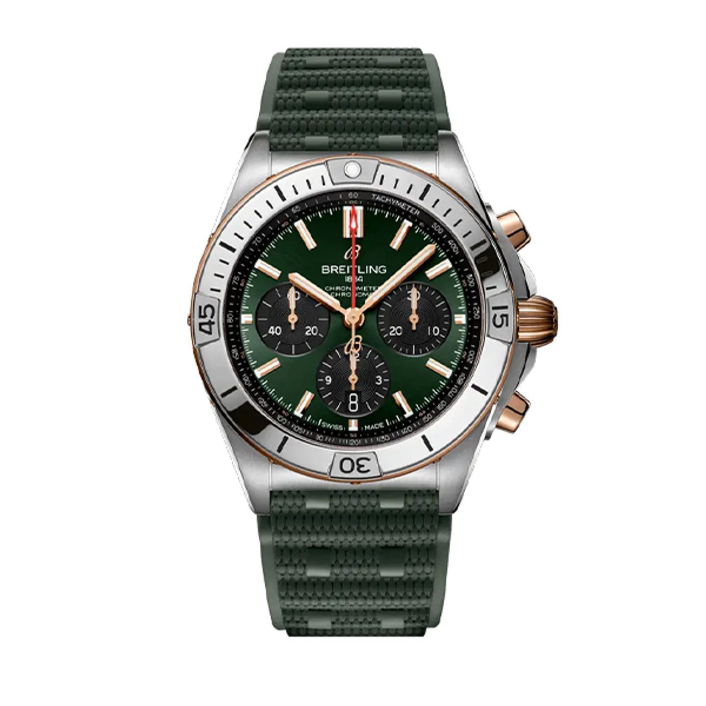 Breitling Chronomat 42 UB0134131L1S1 (2026) - Green dial 43 mm Gold/Steel case (1/8)