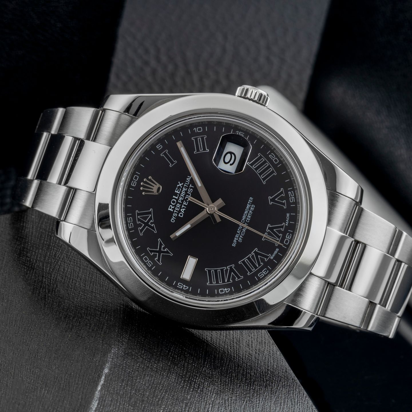 Rolex Datejust II 116300 (Onbekend (willekeurig serienummer)) - Zwart wijzerplaat 41mm Staal (2/8)