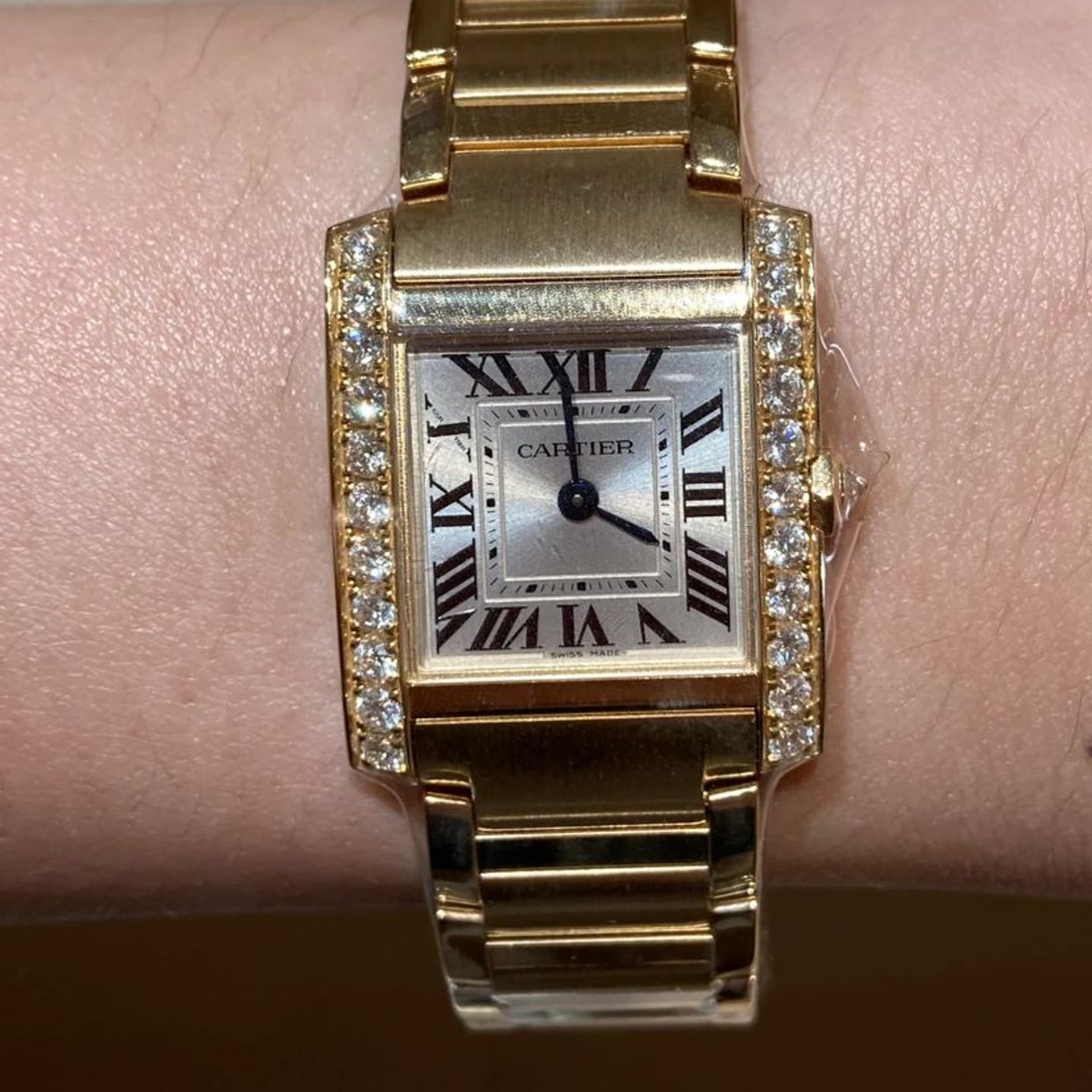 Cartier Tank Française WJTA0062 (2025) - Gold dial 21 mm Yellow Gold case (2/3)