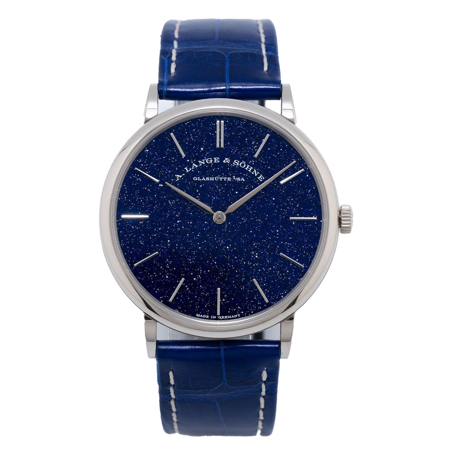 A. Lange & Söhne Saxonia 205.086 (2019) - Blauw wijzerplaat 37mm Witgoud (1/7)