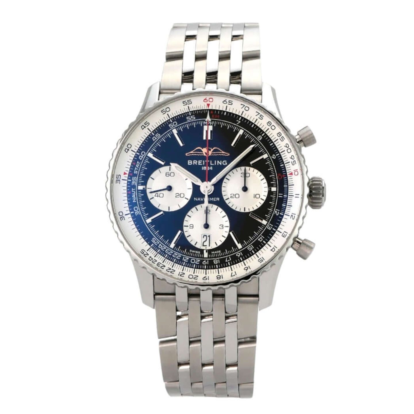 Breitling Navitimer 1 B01 Chronograph AB0138211B1A1 (2022) - Zwart wijzerplaat 43mm Staal (2/8)