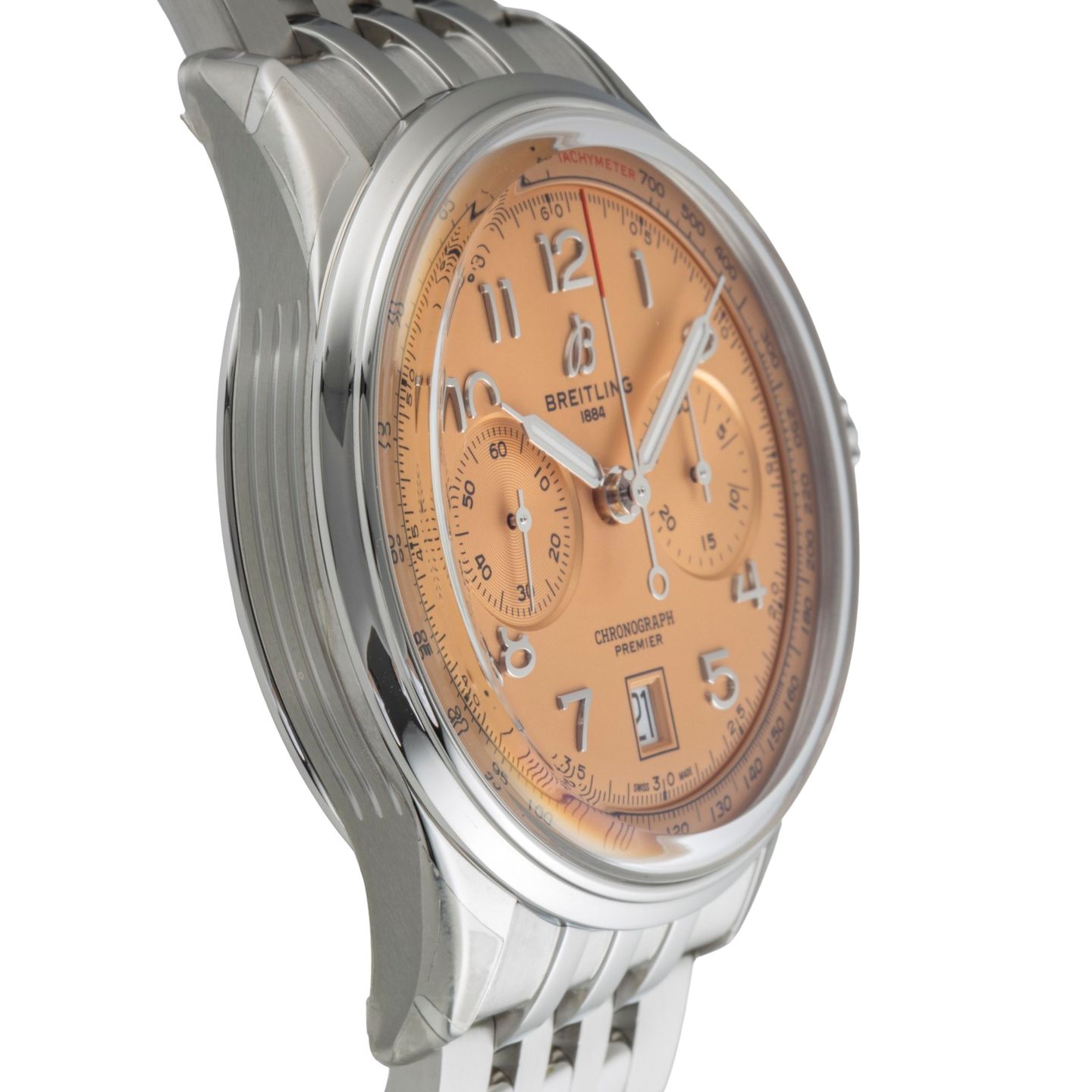 Breitling Premier AB0145331K1A1 (2023) - Pink dial 42 mm Steel case (7/8)