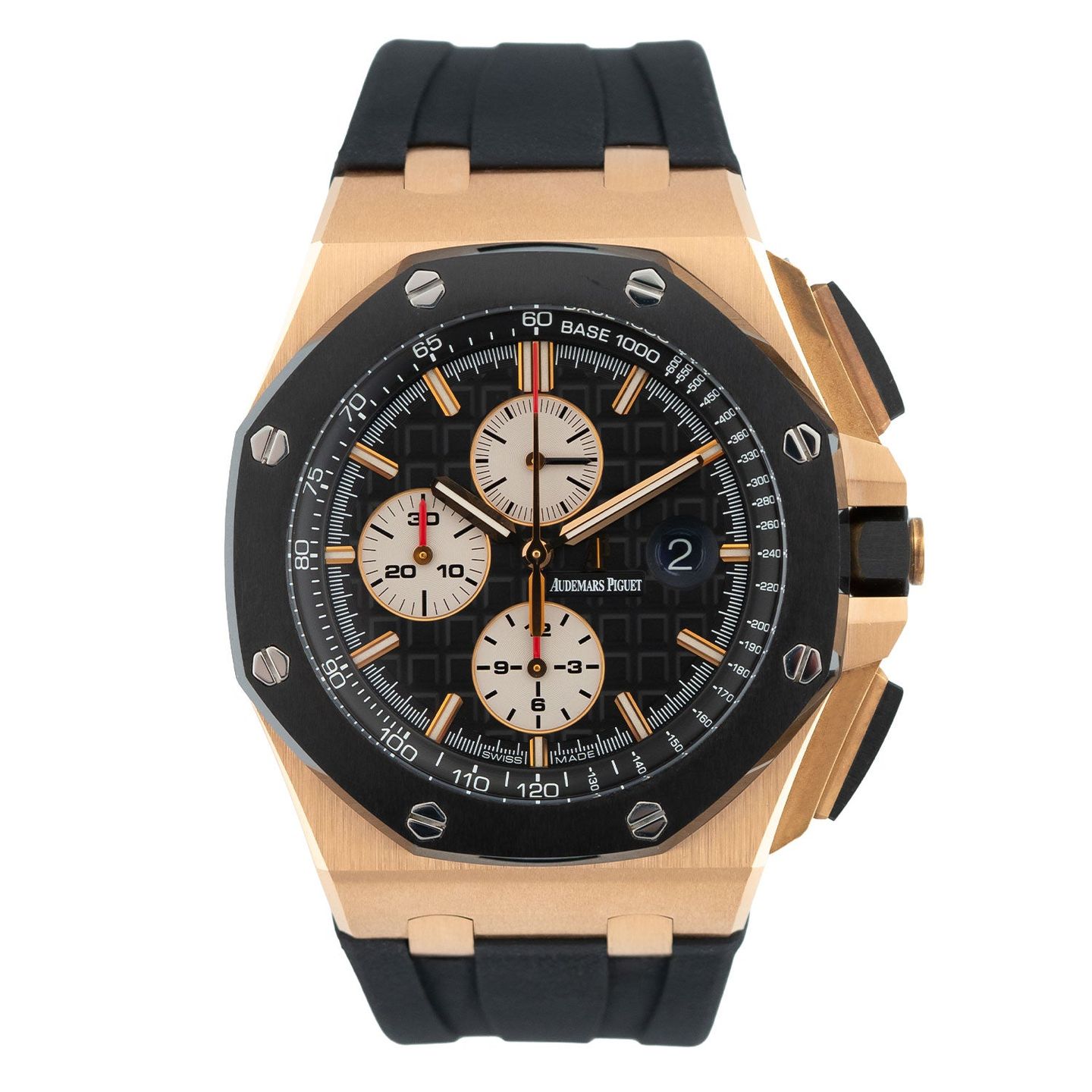 Audemars Piguet Royal Oak Offshore Chronograph 26400RO.OO.A002CA.01 (2015) - Zwart wijzerplaat 44mm Roségoud (1/6)