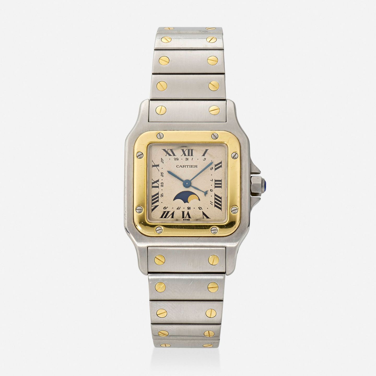 Cartier Santos 119901 (1990) - Wit wijzerplaat 29mm Goud/Staal (1/1)