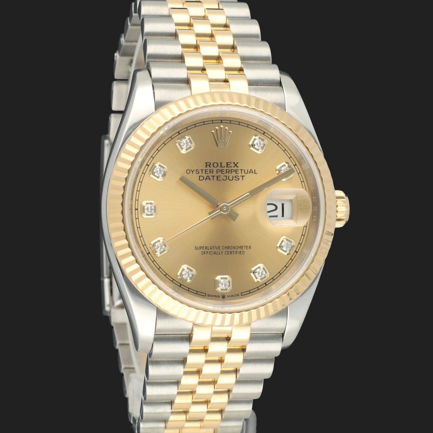 Rolex Datejust 36 126233 (2019) - Champagne dial 36 mm Gold/Steel case (4/8)