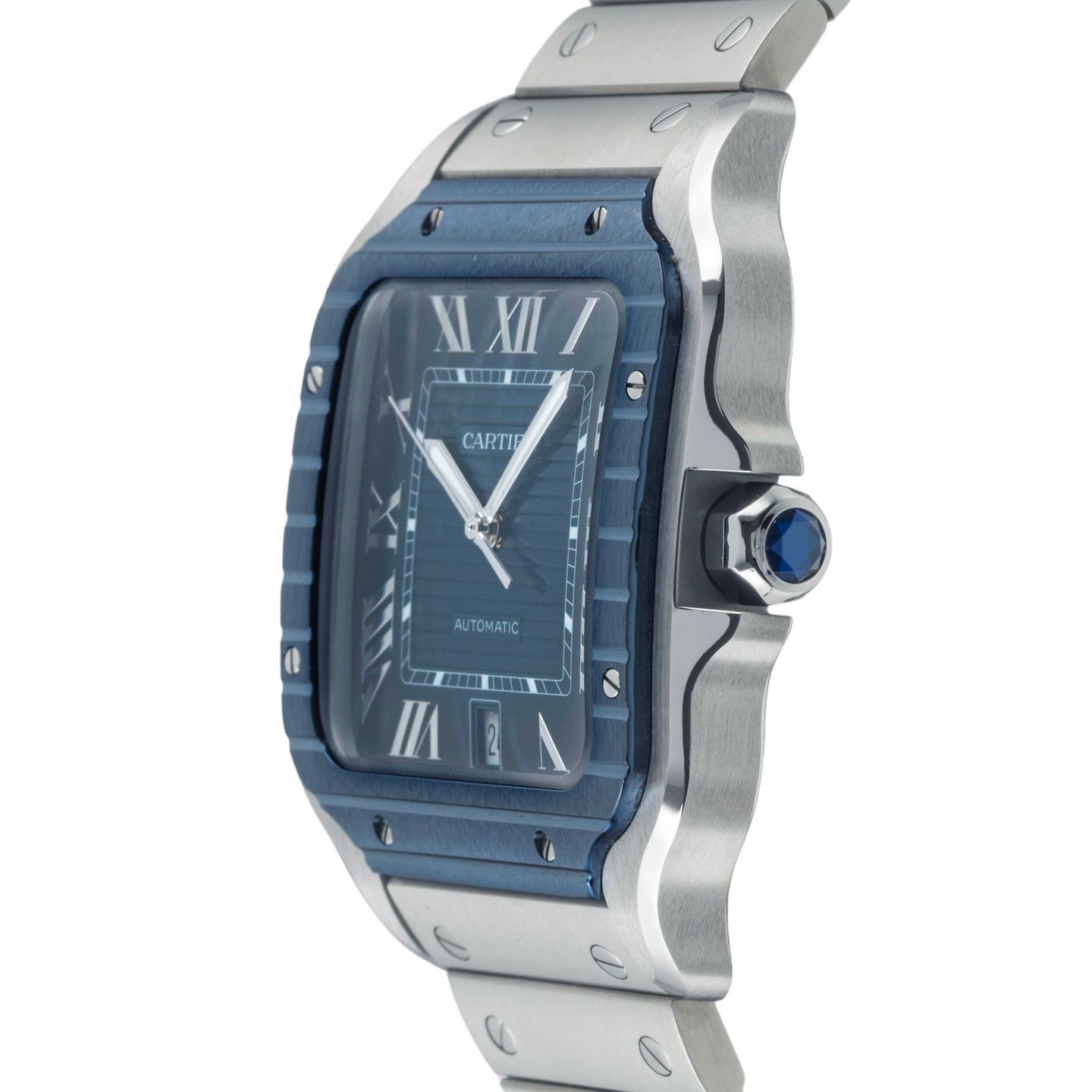 Cartier Santos WSSA0048 (Onbekend (willekeurig serienummer)) - Blauw wijzerplaat 40mm Staal (6/8)