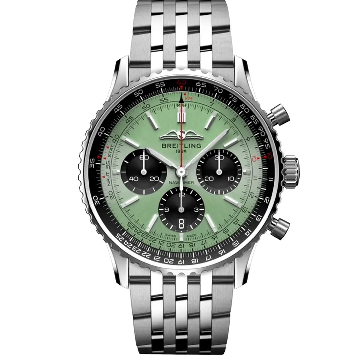 Breitling Navitimer 1 B01 Chronograph AB0138241L1A1 (2026) - Green dial 43 mm Steel case (1/1)