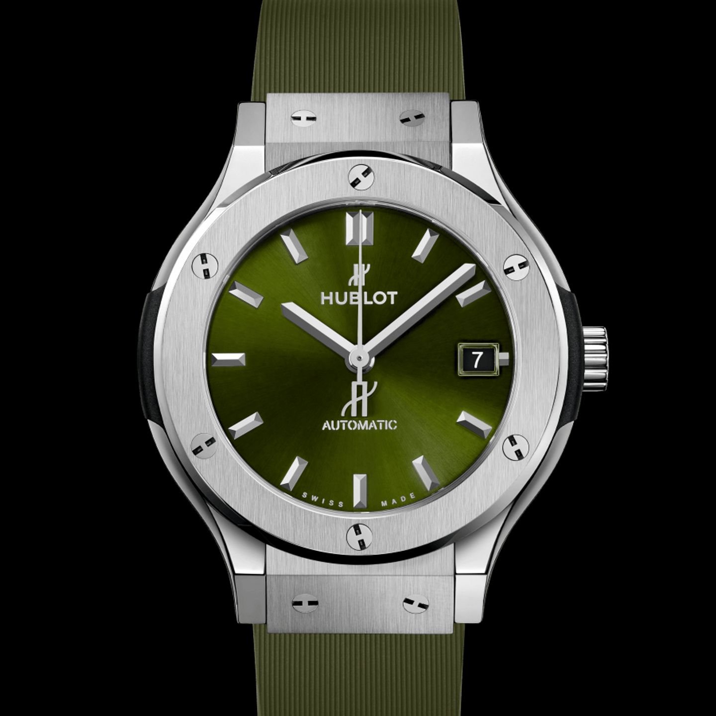 Hublot Classic Fusion Quartz 581.NX.8970.RX (2022) - Groen wijzerplaat 33mm Titanium (1/1)