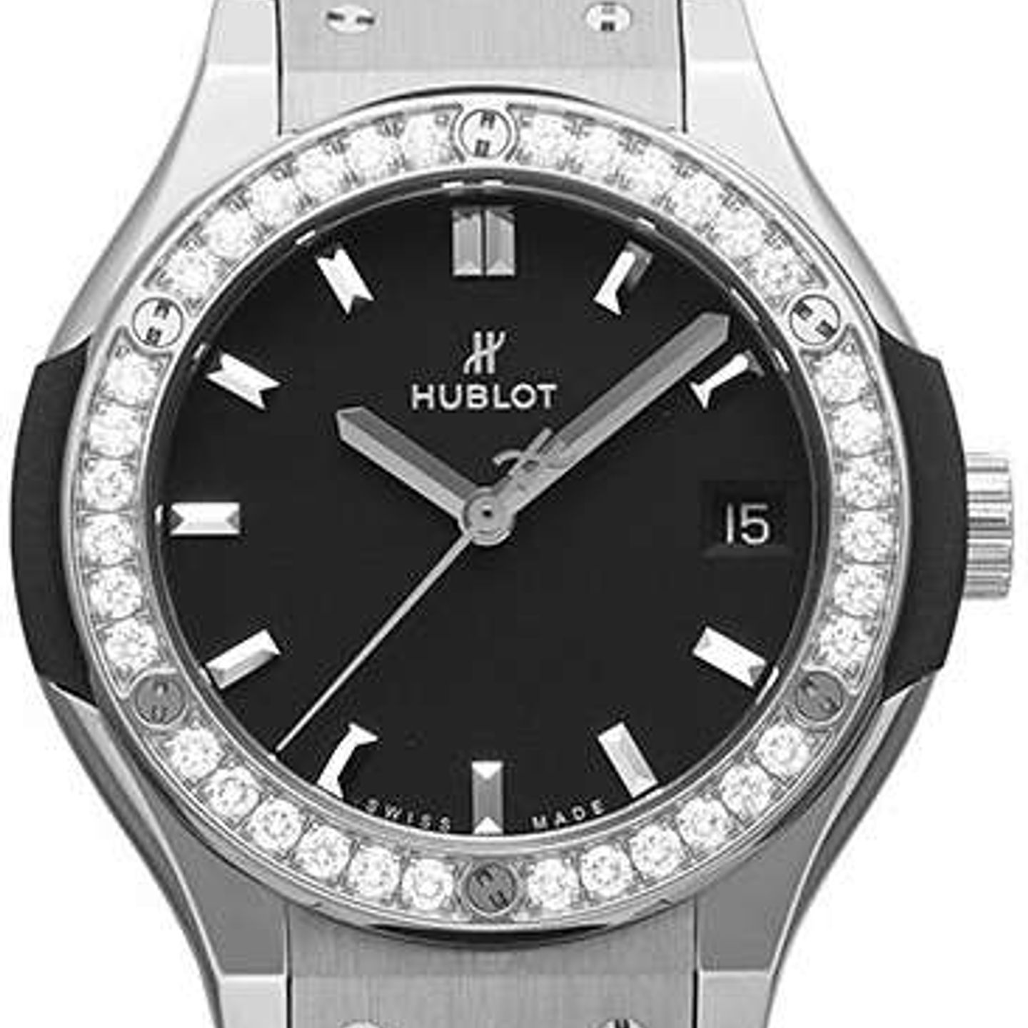 Hublot Classic Fusion Quartz 581.NX.1171.RX.1104 (2022) - Black dial 33 mm Titanium case (1/2)