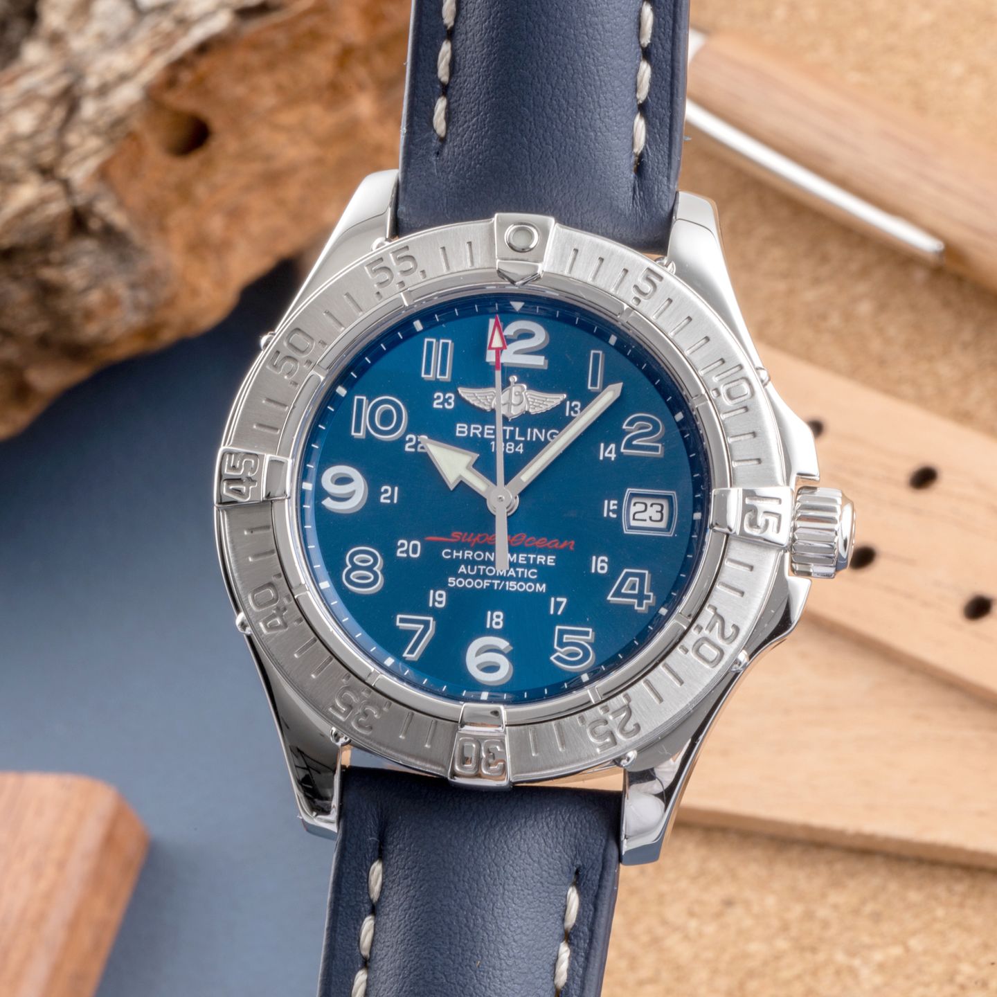 Breitling Superocean A1736006.C759 (Onbekend (willekeurig serienummer)) - Blauw wijzerplaat 42mm Staal (3/8)