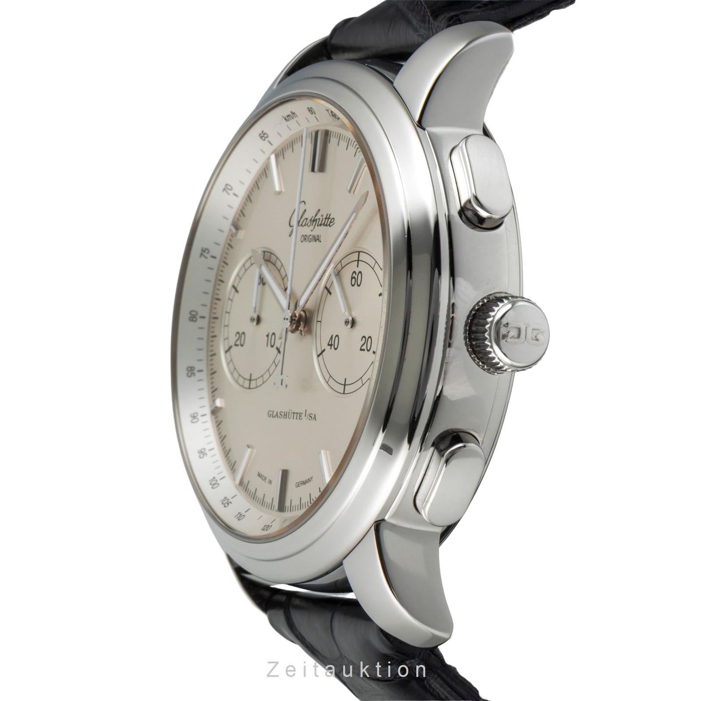 Glashütte Original Senator Chronograph 1-39-34-21-42-04 (Unknown (random serial)) - Silver dial 44 mm Steel case (5/8)