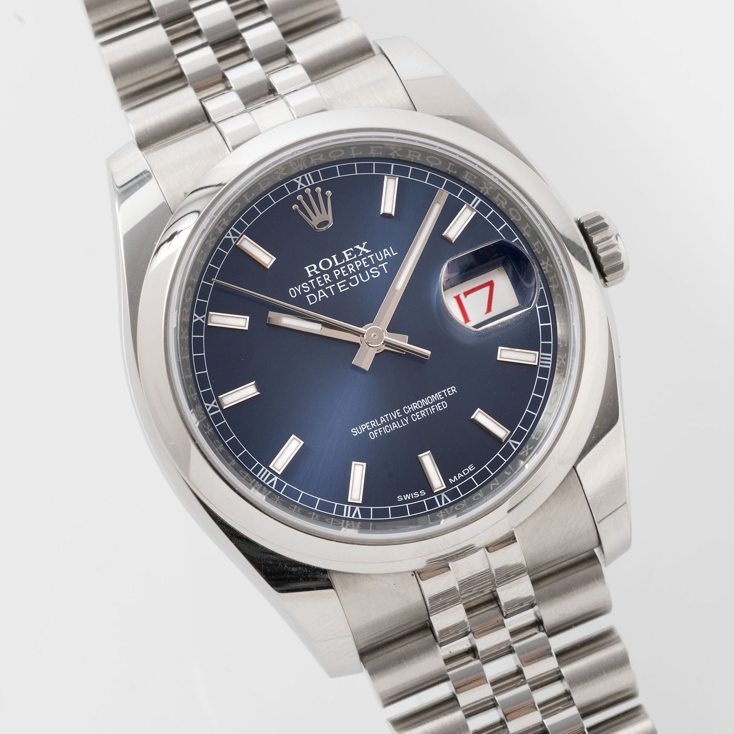 Rolex Datejust 36 116200 (2018) - Blauw wijzerplaat 36mm Staal (3/8)