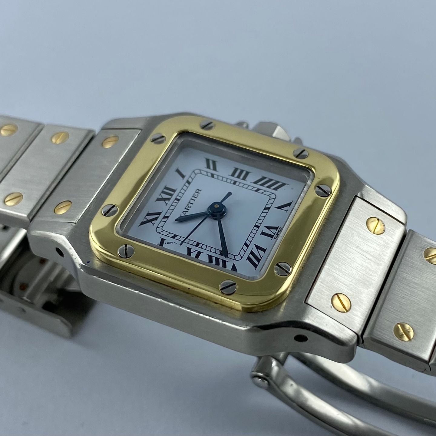 Cartier Santos 0902 (Unknown (random serial)) - White dial 24 mm Gold/Steel case (3/6)