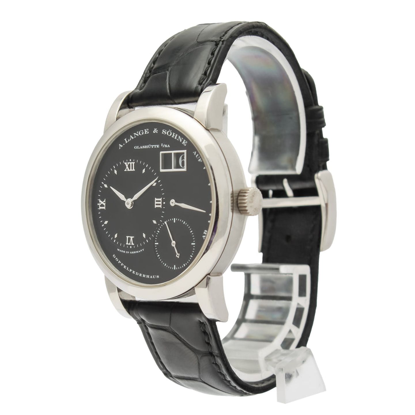 A. Lange & Söhne Lange 1 101.035 (2005) - Black dial 39 mm Platinum case (5/10)