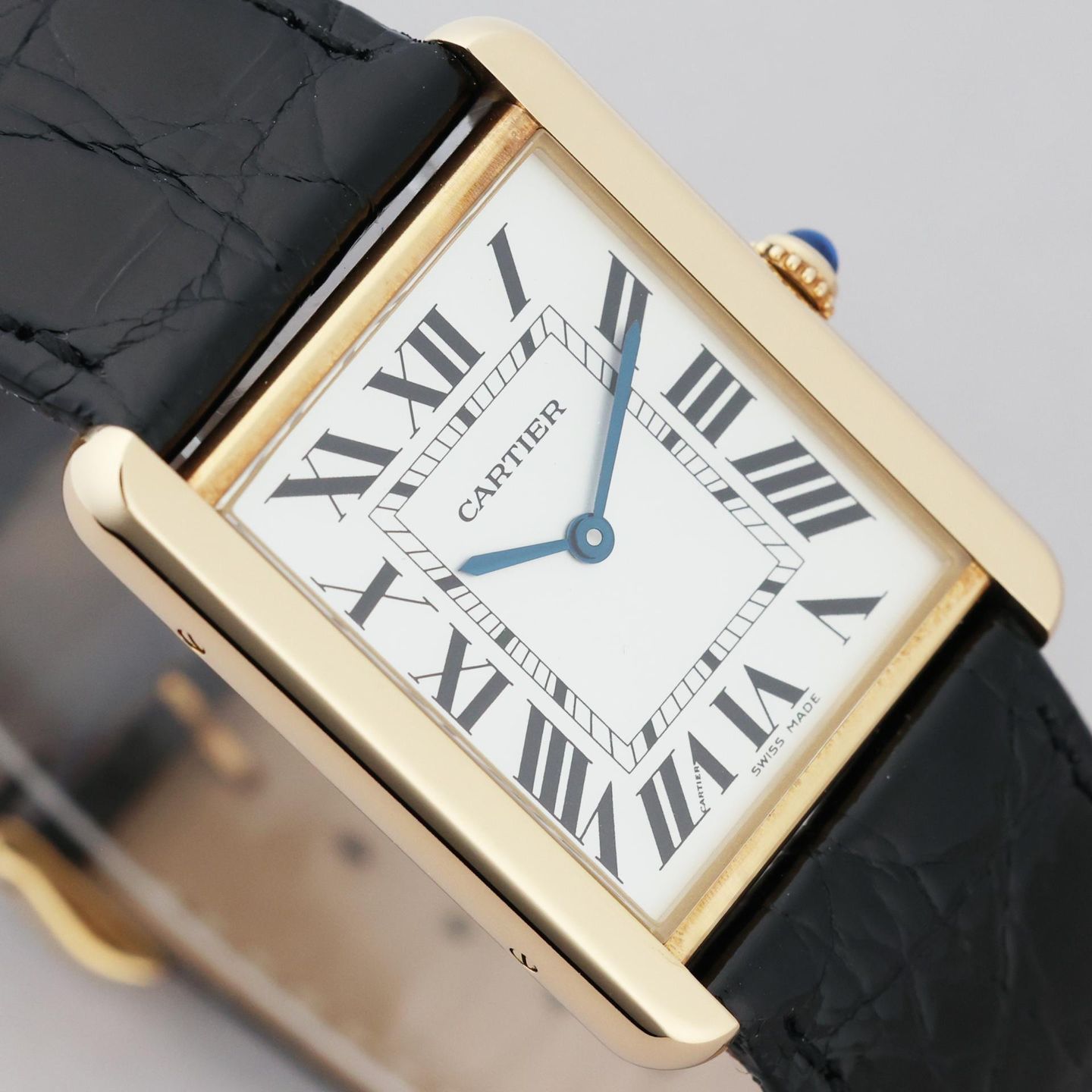Cartier Tank Solo 2742 (2011) - White dial 27 mm Yellow Gold case (3/8)