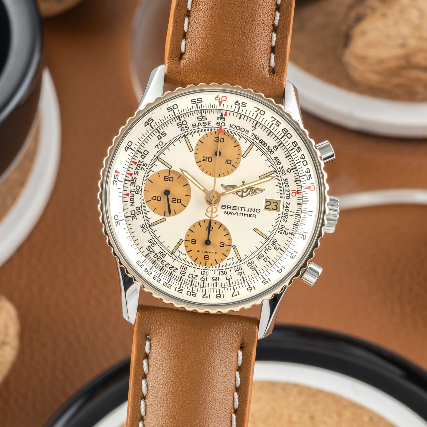 Breitling Old Navitimer 81610 (Onbekend (willekeurig serienummer)) - Wit wijzerplaat 41mm Staal (3/8)