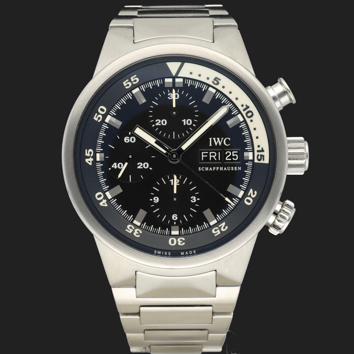 IWC Aquatimer Chronograph IW371928 (Onbekend (willekeurig serienummer)) - Zwart wijzerplaat 41mm Staal (3/8)