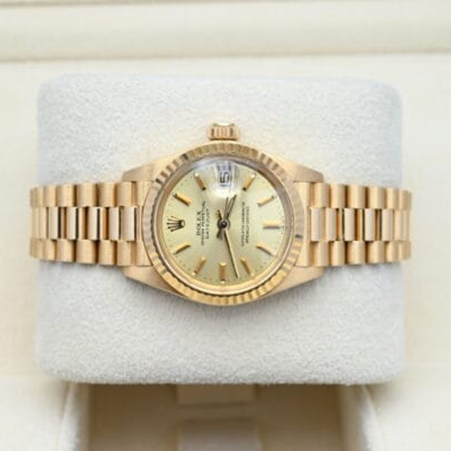 Rolex Lady-Datejust 6917 (1981) - Champagne dial 26 mm Yellow Gold case (5/7)