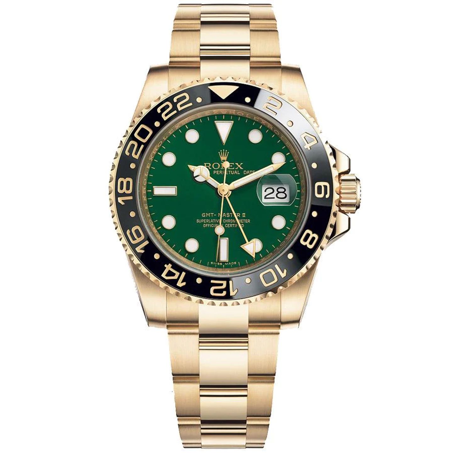 Rolex GMT-Master II 116718LN (2015) - Green dial 40 mm Yellow Gold case (1/8)