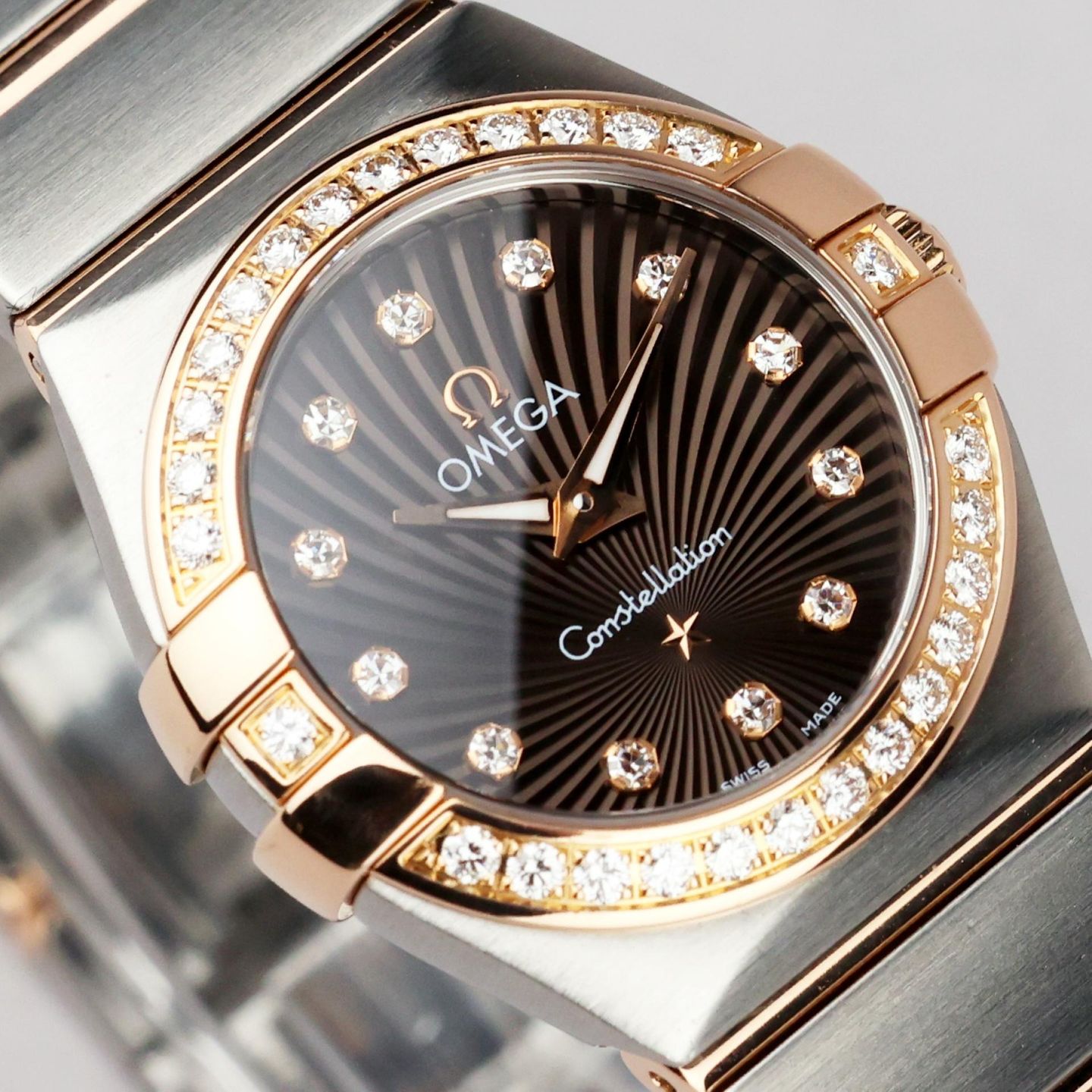Omega Constellation Quartz 123.25.24.60.63.002 (2019) - Bruin wijzerplaat 24mm Staal (3/8)