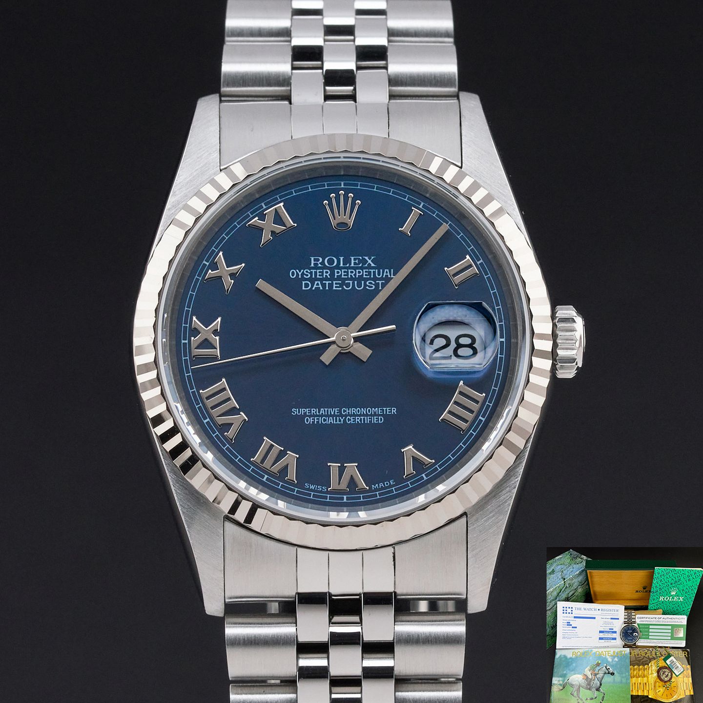 Rolex Datejust 36 16234 (1999) - Blauw wijzerplaat 36mm Staal (1/7)